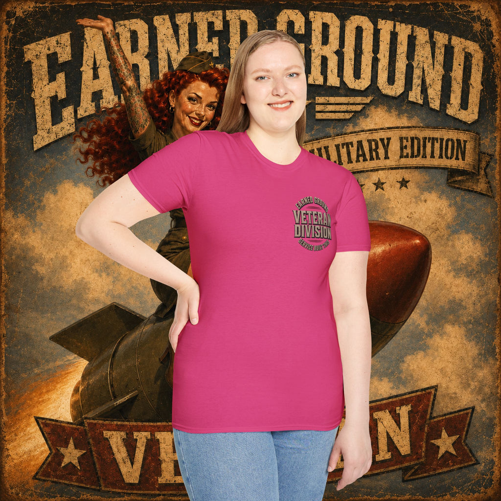Earned Ground Veteran Division T‑Shirt —"LILY PINUP" VINTAGE SERVICE DIVISON
