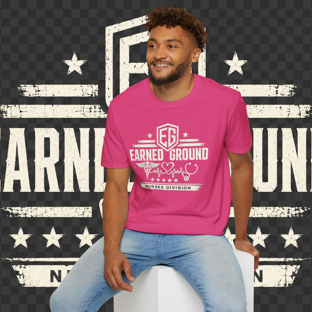 Earned Ground Nurses Division T-Shirt — Nurse Appreciation Medical Heartbeat Tee