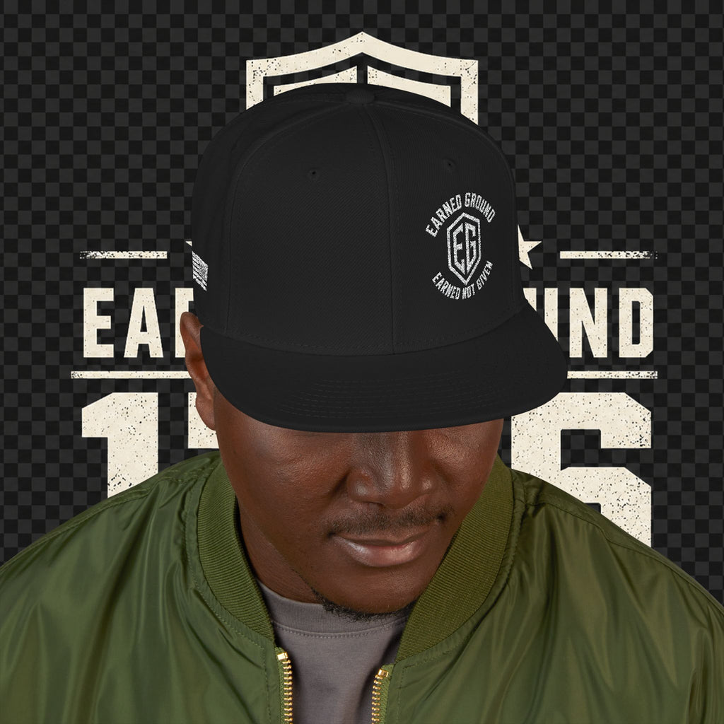 Earned Ground Embroidered Snapback Hat – Respect Is Earned Logo
