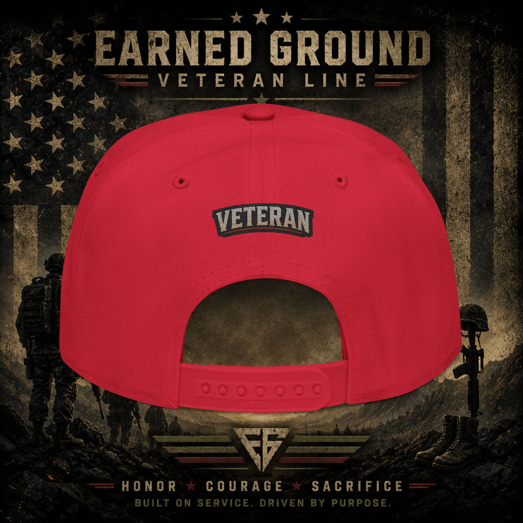Earned Ground Veteran Line  Embroidered Snapback Hat