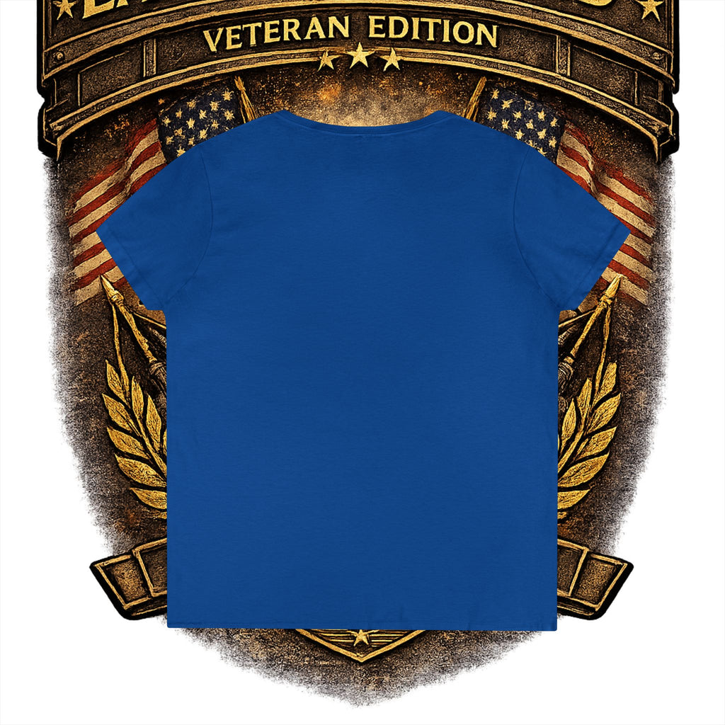 EARNED GROUND Female Veteran V-Neck T-Shirt — "Female Veteran" Edition"
