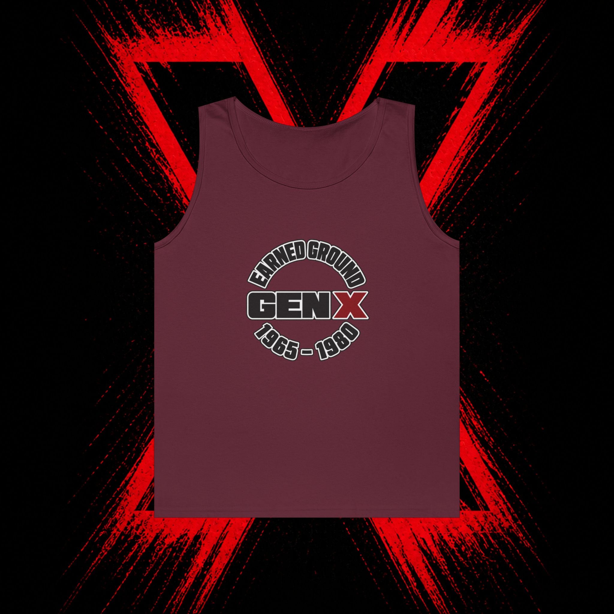 Gen X Tank Top - "Earned Ground" 1965–1980 Retro Logo Tank