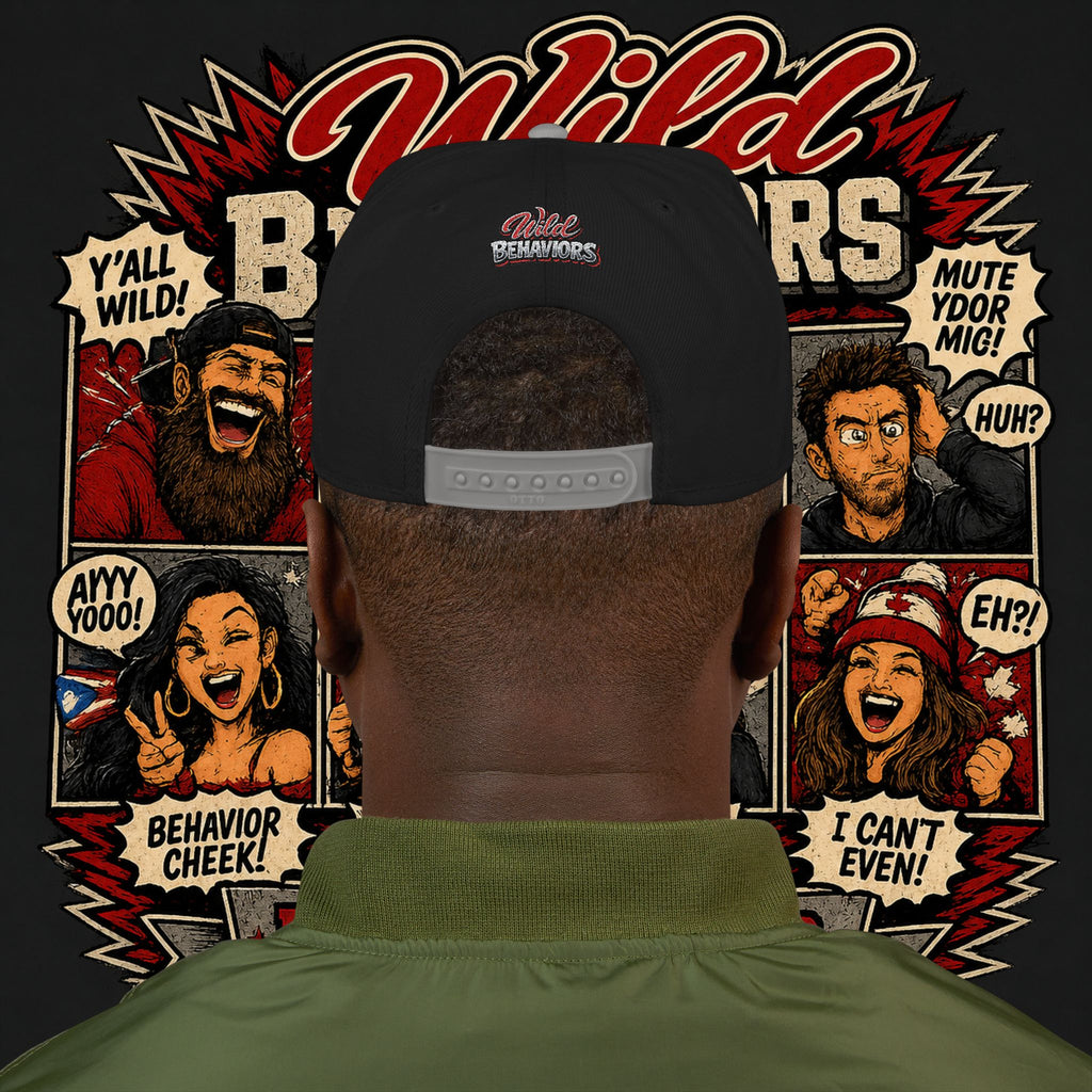 Earned Ground Cap Snapback Hat — 'Wild Behaviors' Embroidered Earned Ground Cap