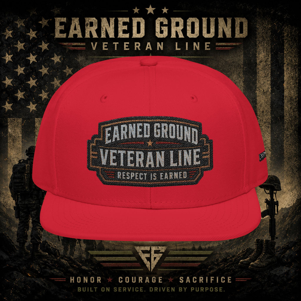Earned Ground Veteran Line  Embroidered Snapback Hat