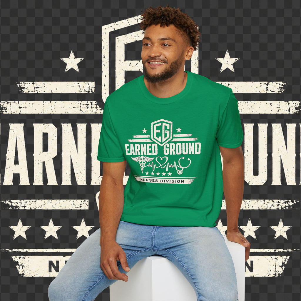 Earned Ground Nurses Division T-Shirt — Nurse Appreciation Medical Heartbeat Tee
