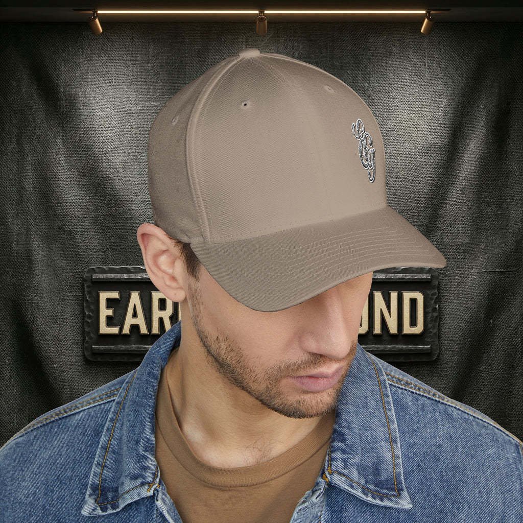 EARNED GROUND FLEX FIT — Elegant Script 'E & G' LOGO BALL CAP