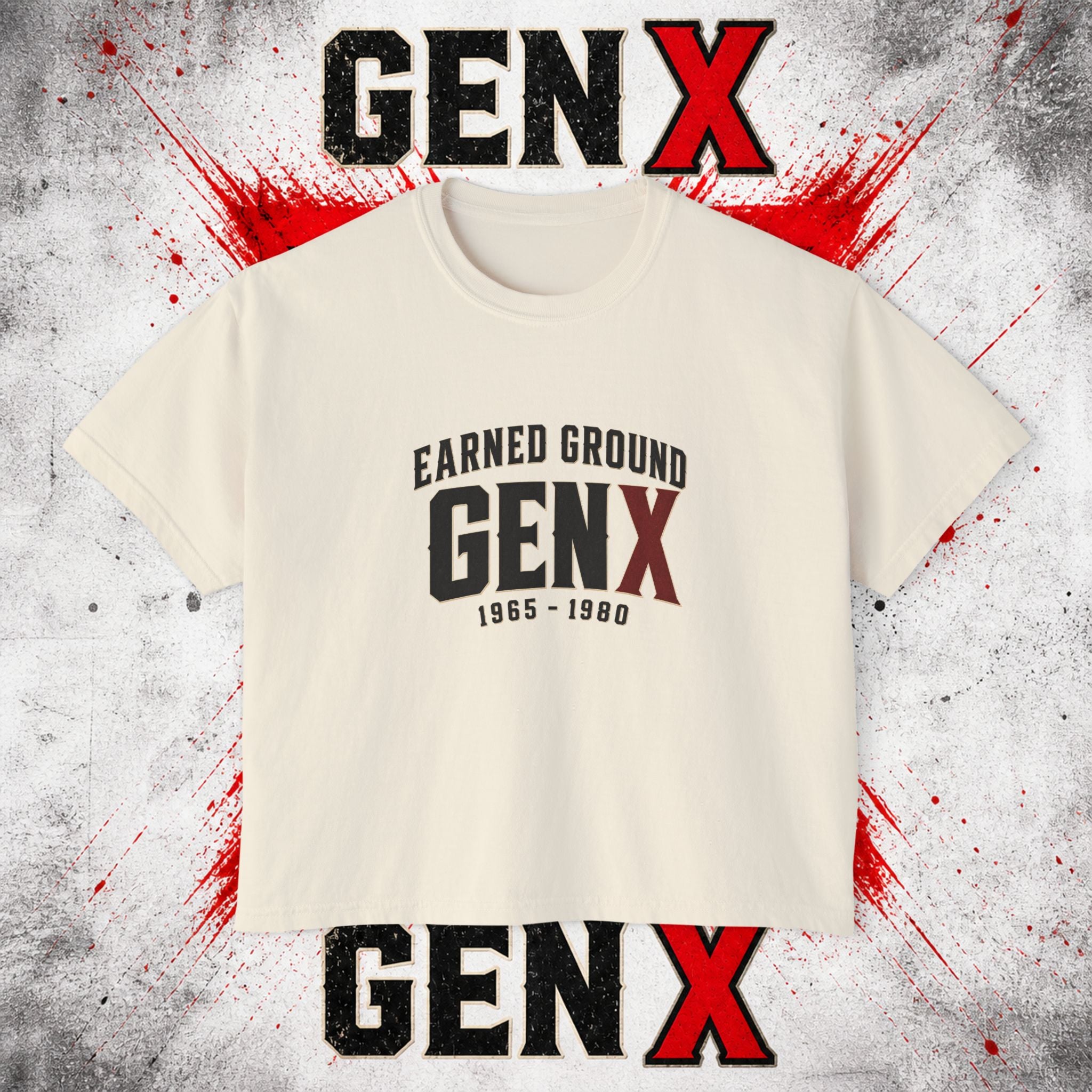Gen X Women's Boxy Tee — "Earned Ground" 1965–1980 Retro