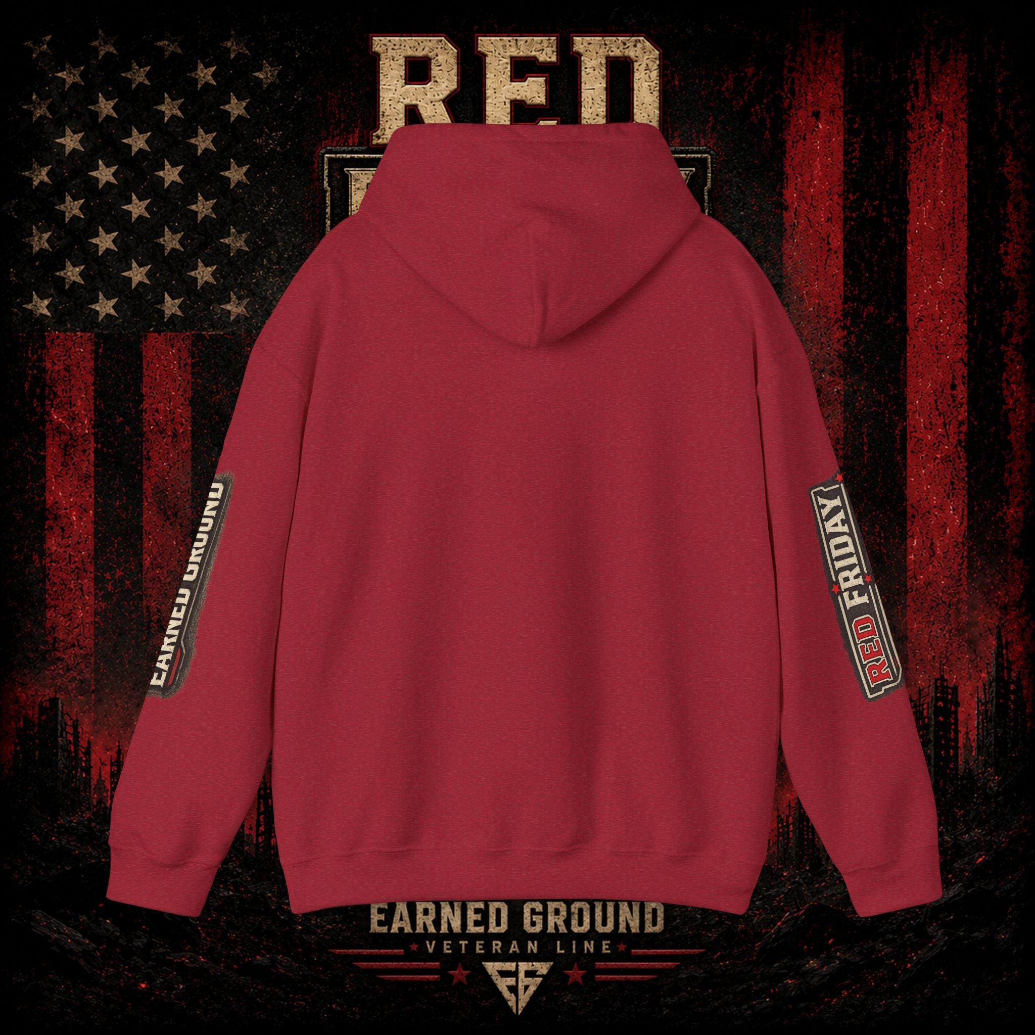 Red Friday Hoodie — " WE WEAR READ UNITL THE ALL COME HOME" Veterans American Flag Pullover