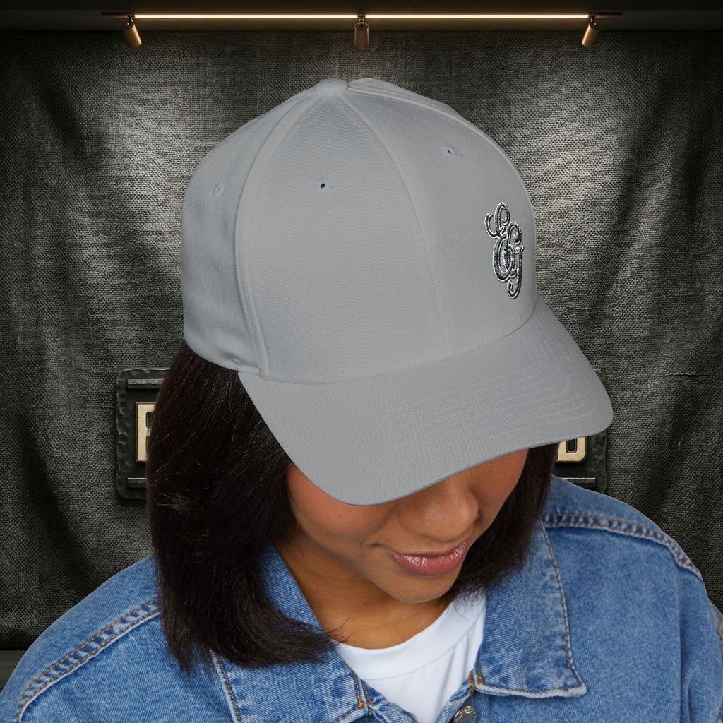 EARNED GROUND FLEX FIT — Elegant Script 'E & G' LOGO BALL CAP