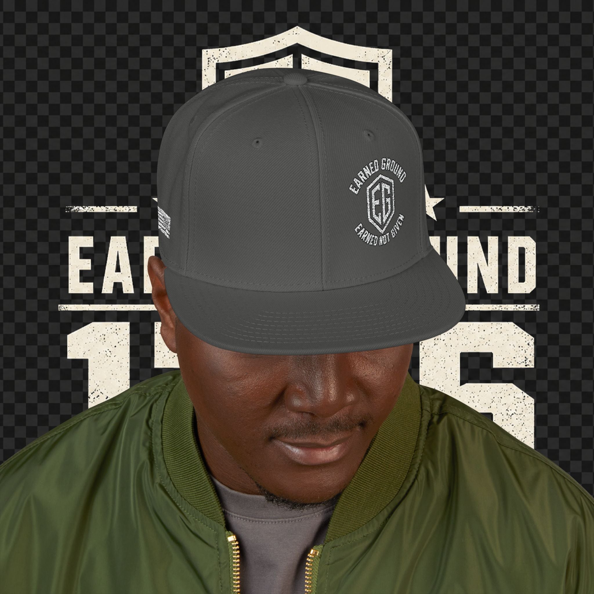 Earned Ground Embroidered Snapback Hat – Respect Is Earned Logo
