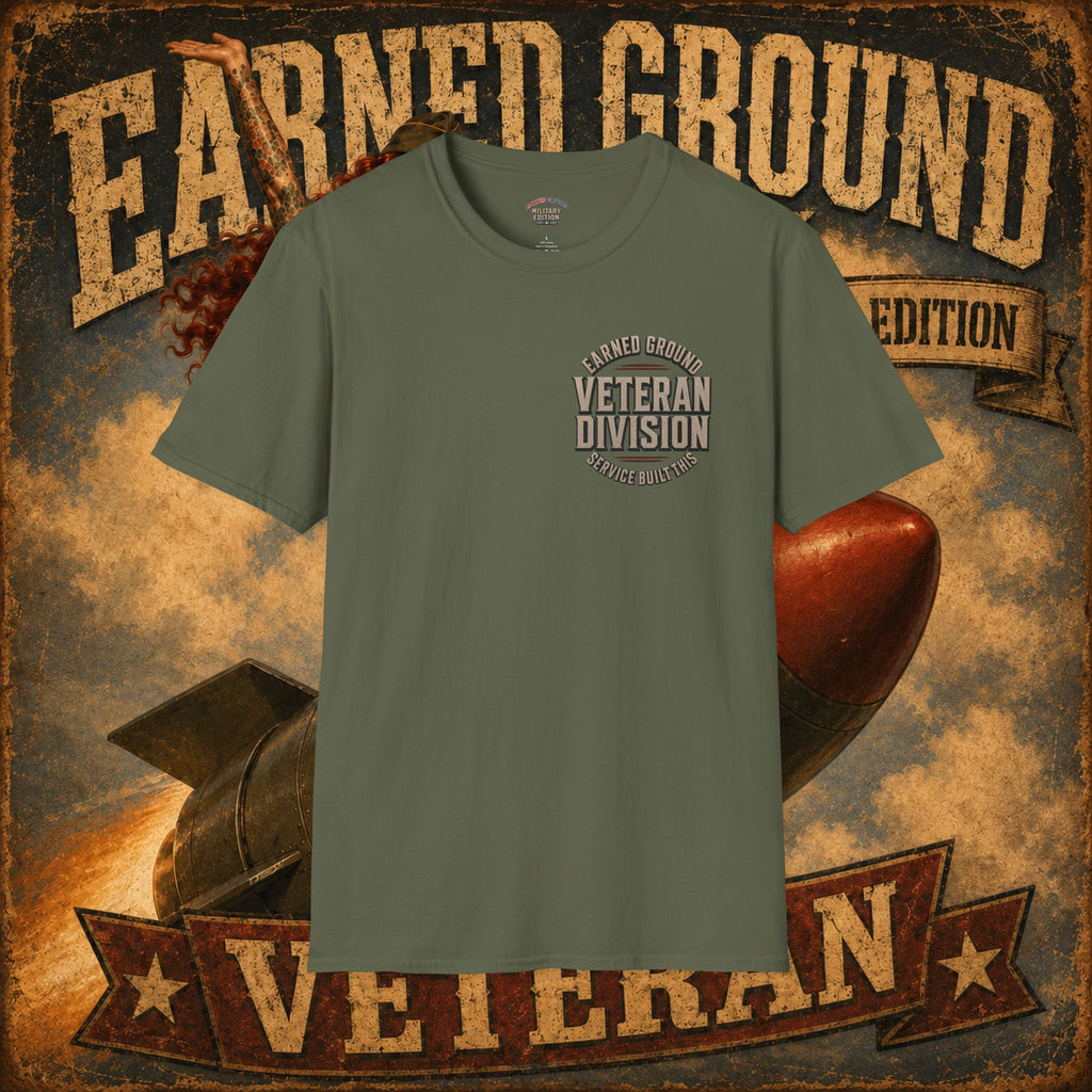 Earned Ground Veteran Division T‑Shirt —"LILY PINUP" VINTAGE SERVICE DIVISON