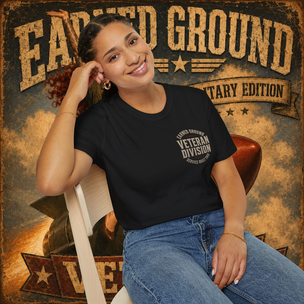 Earned Ground Veteran Division T‑Shirt —"LILY PINUP" VINTAGE SERVICE DIVISON