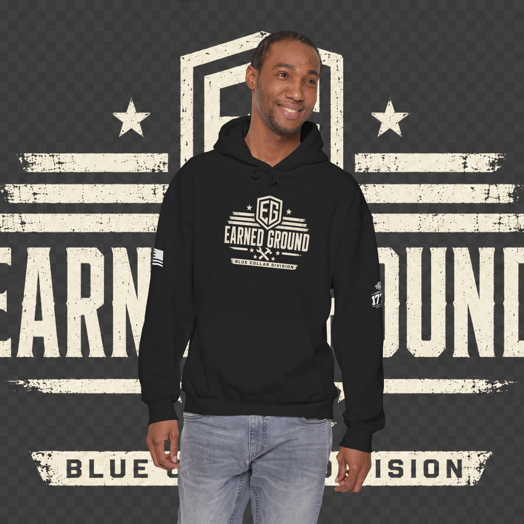 Earned Ground Blue Collar Hoodie – Blue Collar Division Hoodie
