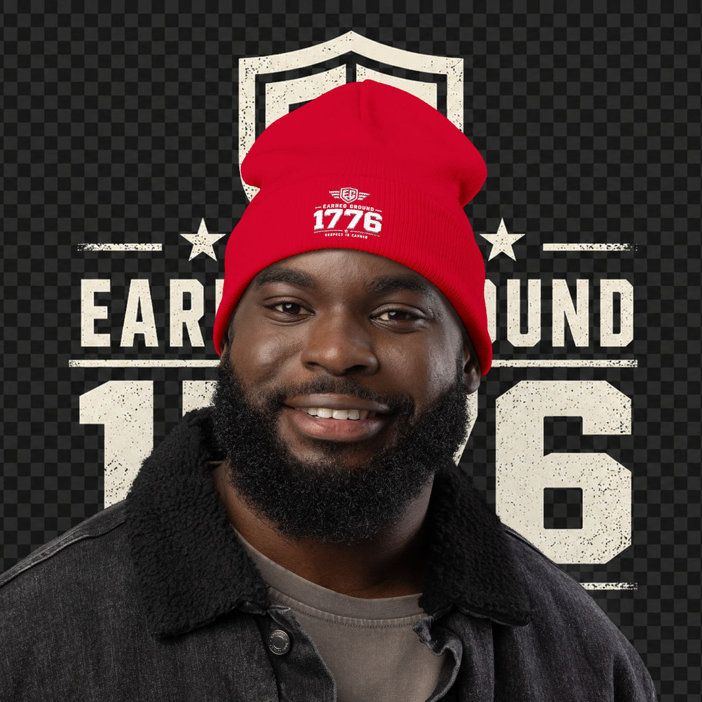 EARNED GROUND 1776 "Respect Is Earned" Embroidered Knit Beanie