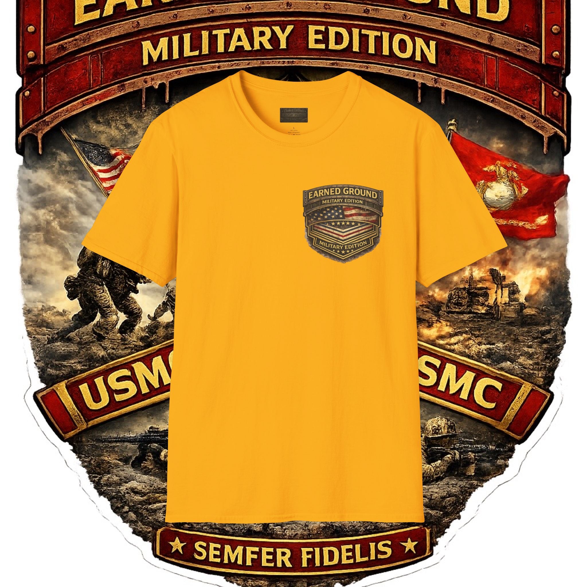 Earned Ground Military Edition USMC — USMC Military Tribute Pocket Tee