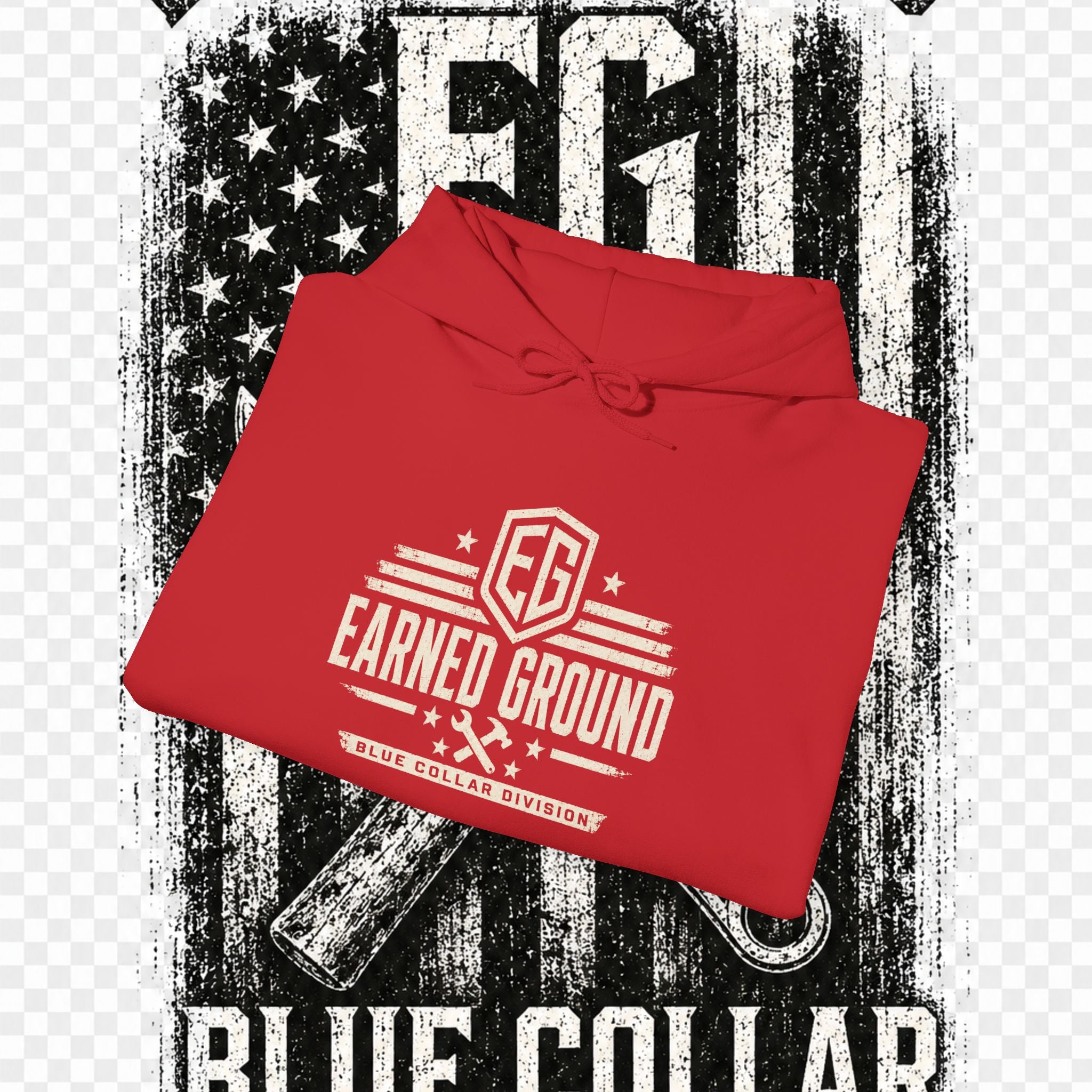 Earned Ground Blue Collar Hoodie – Blue Collar Division Hoodie
