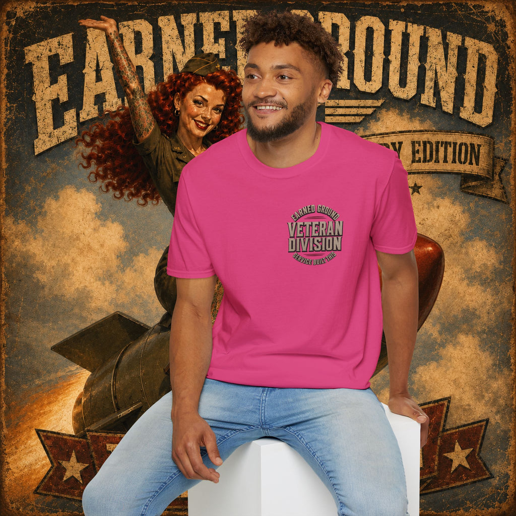 Earned Ground Veteran Division T‑Shirt —"LILY PINUP" VINTAGE SERVICE DIVISON