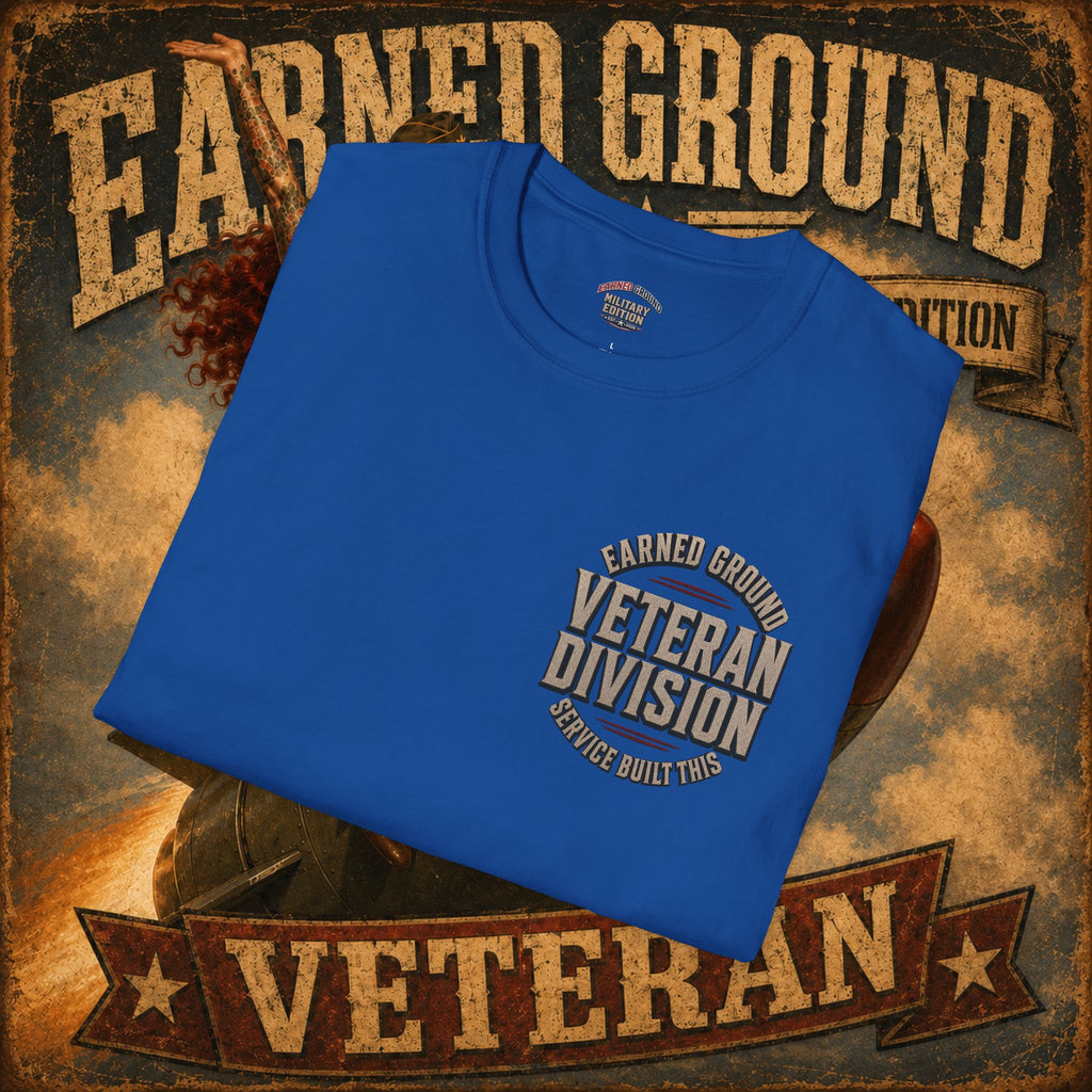 Earned Ground Veteran Division T‑Shirt —"LILY PINUP" VINTAGE SERVICE DIVISON
