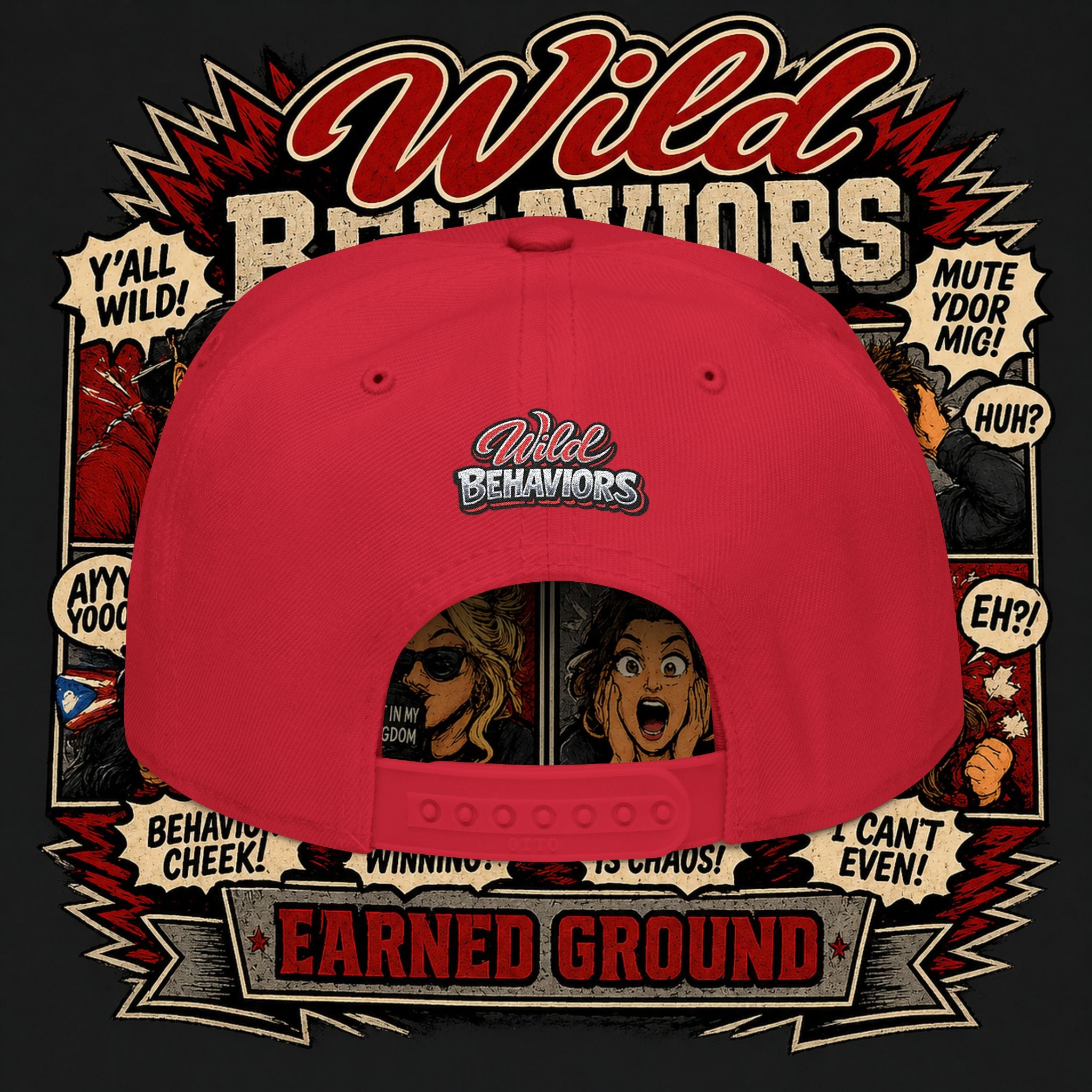 Earned Ground Cap Snapback Hat — 'Wild Behaviors' Embroidered Earned Ground Cap