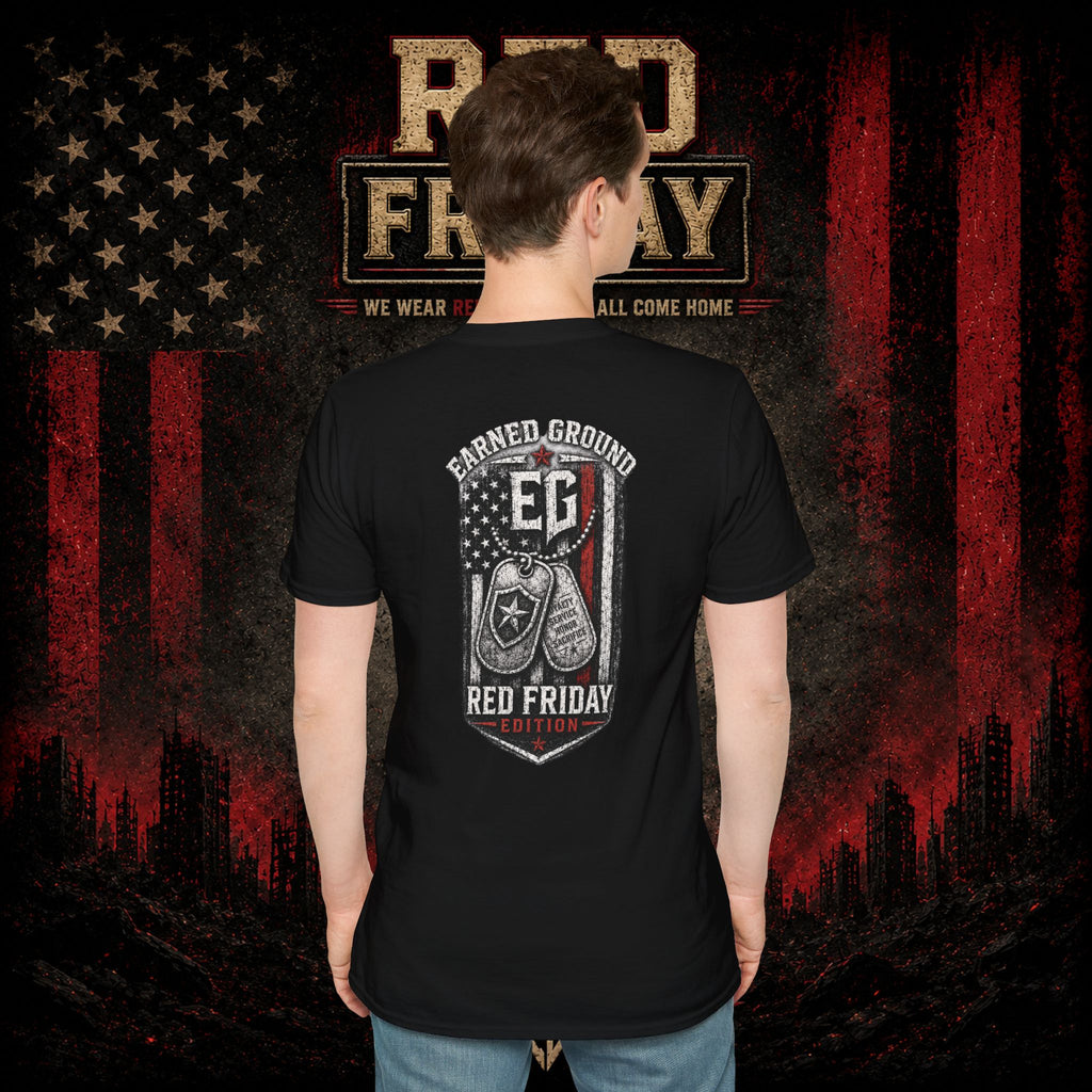 Earned Ground EG Military Flag T-Shirt — Red Friday Patriot Tee