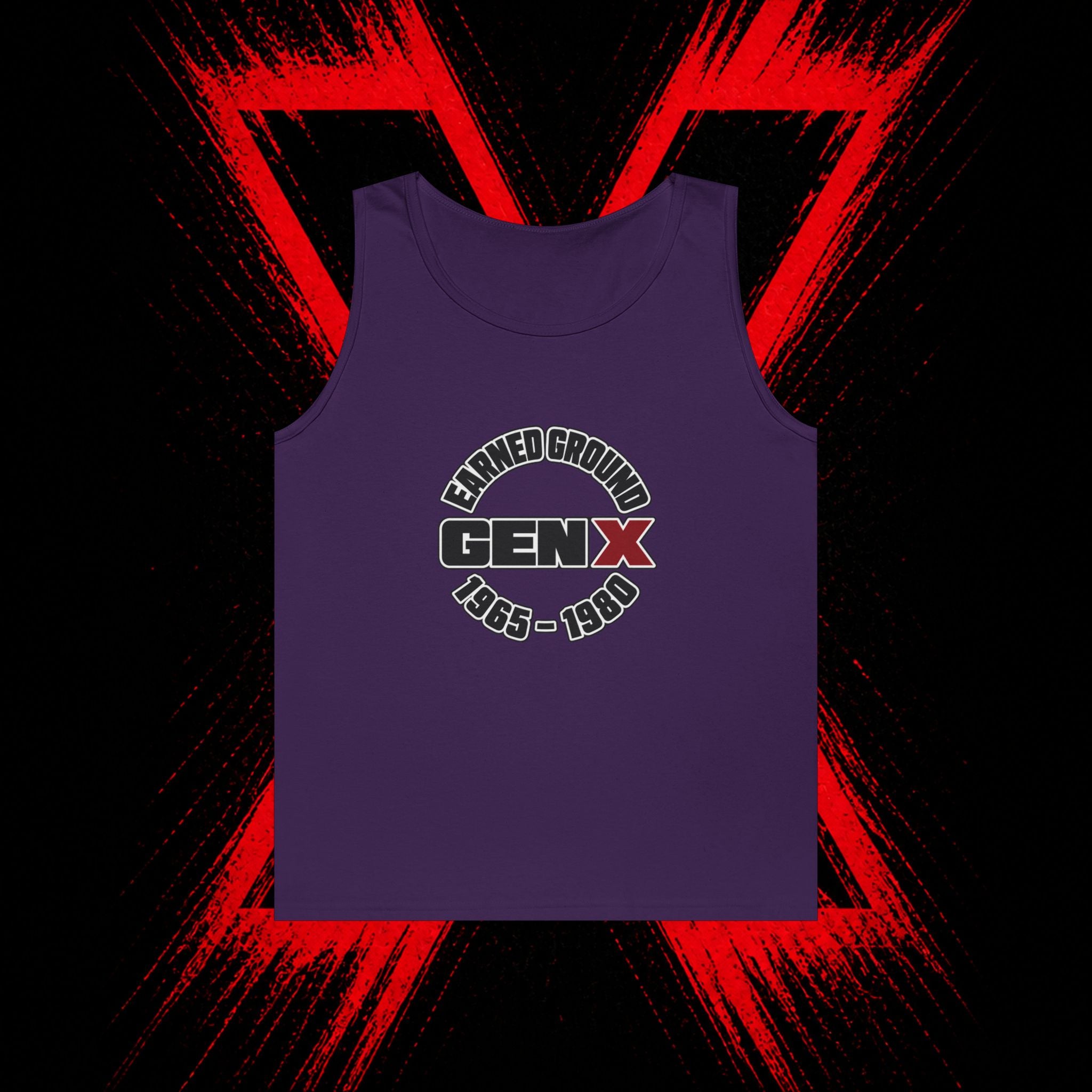 Gen X Tank Top - "Earned Ground" 1965–1980 Retro Logo Tank