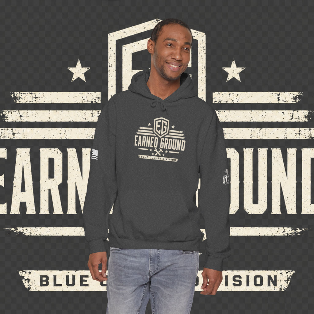 Earned Ground Blue Collar Hoodie – Blue Collar Division Hoodie