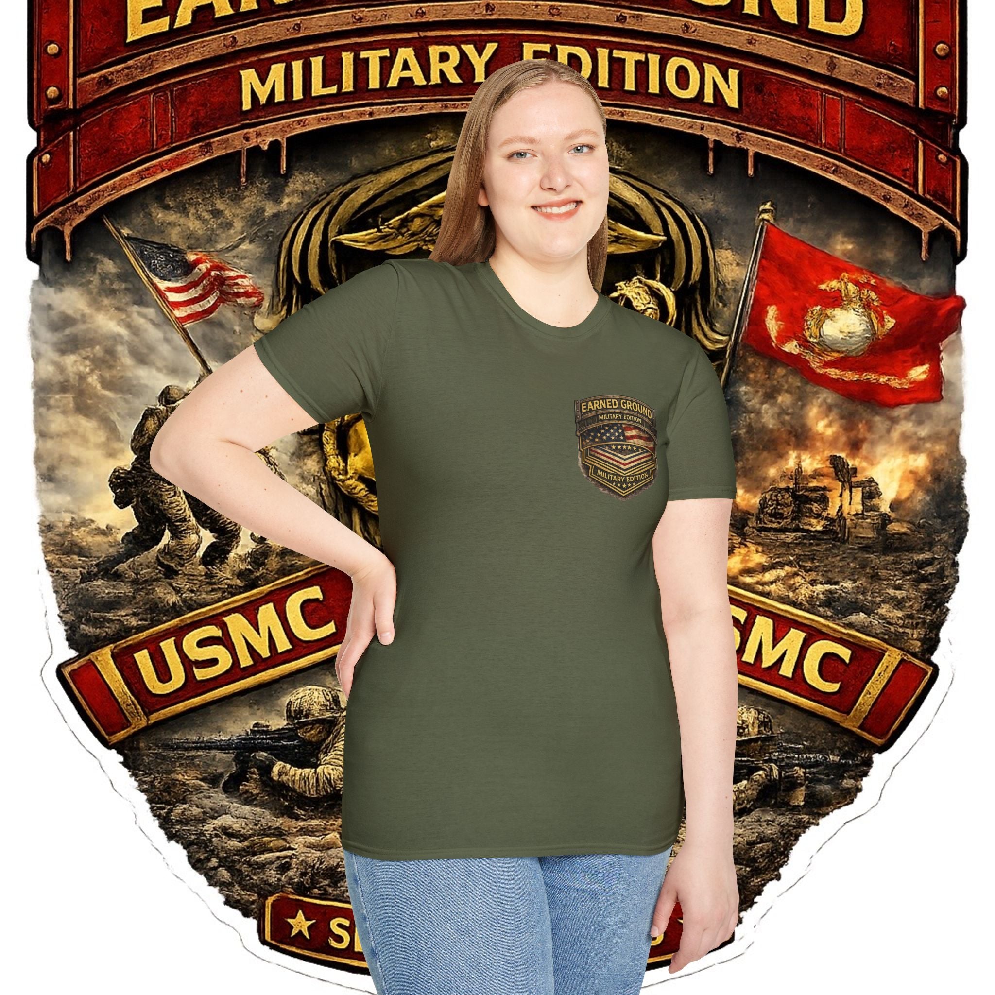 Earned Ground Military Edition USMC — USMC Military Tribute Pocket Tee