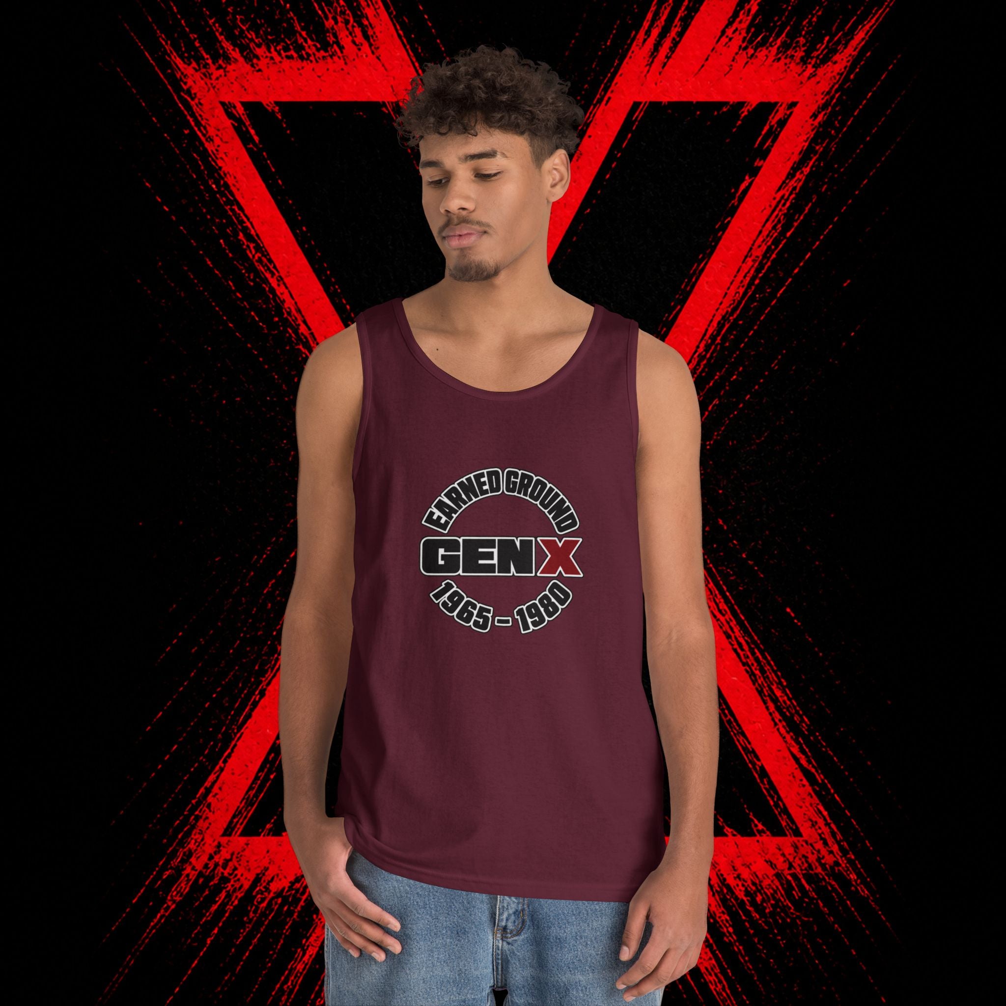 Gen X Tank Top - "Earned Ground" 1965–1980 Retro Logo Tank