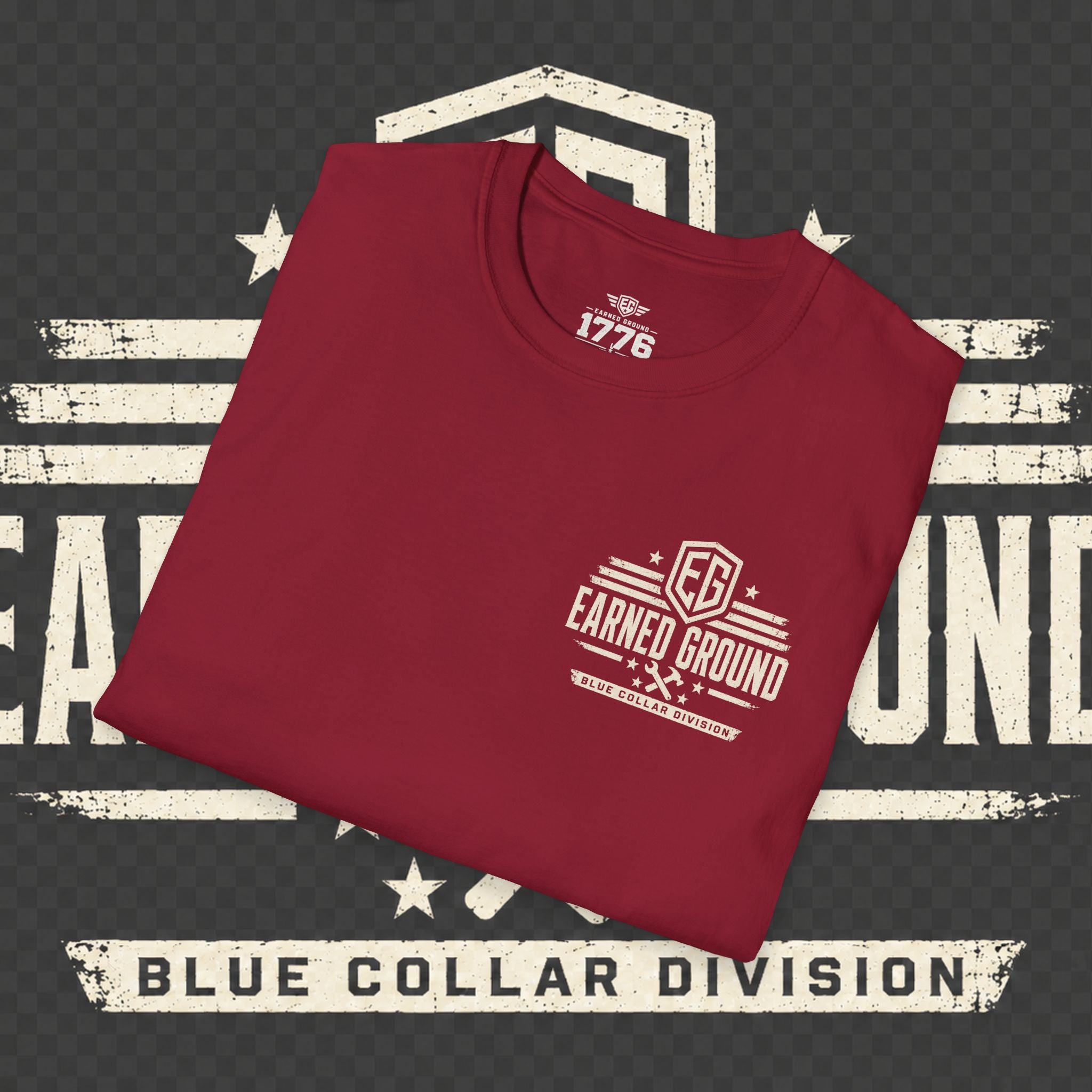EARNED GROUND "BLUE COLLAR DIVISION" Coastal Calm Graphic T-Shirt
