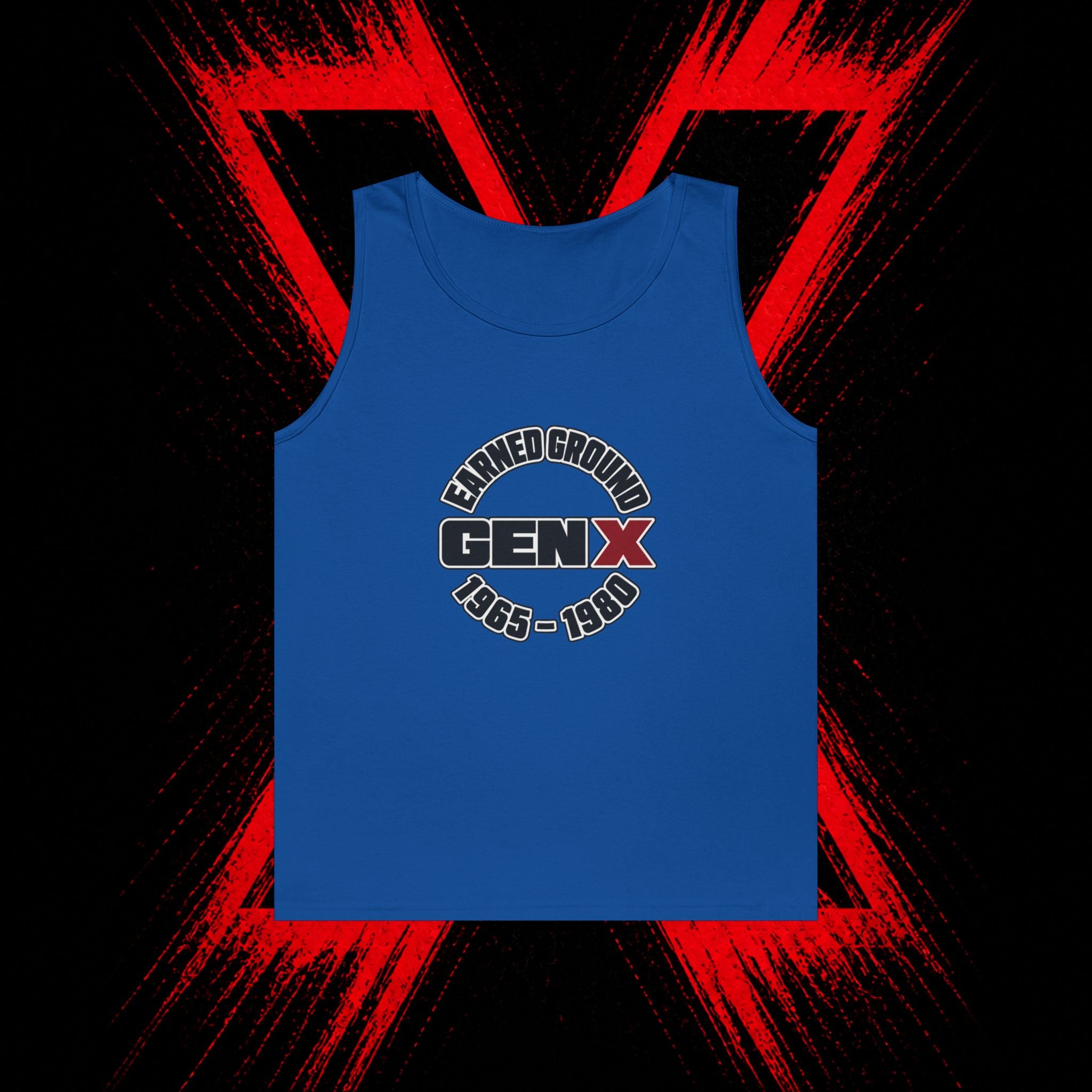 Gen X Tank Top - "Earned Ground" 1965–1980 Retro Logo Tank