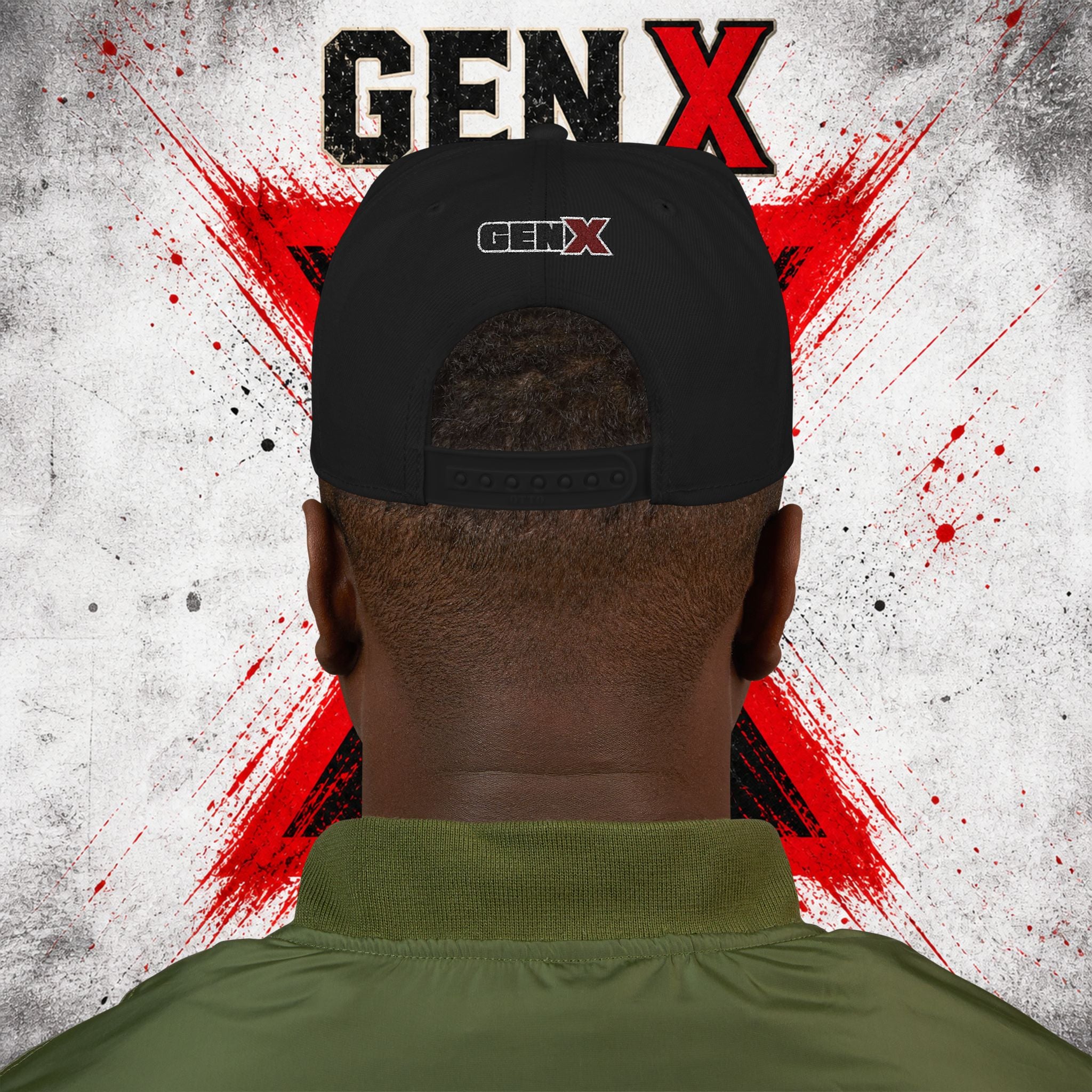 Gen X Embroidered Flat Bill Ball Cap — Gen X Proud 1965–1980