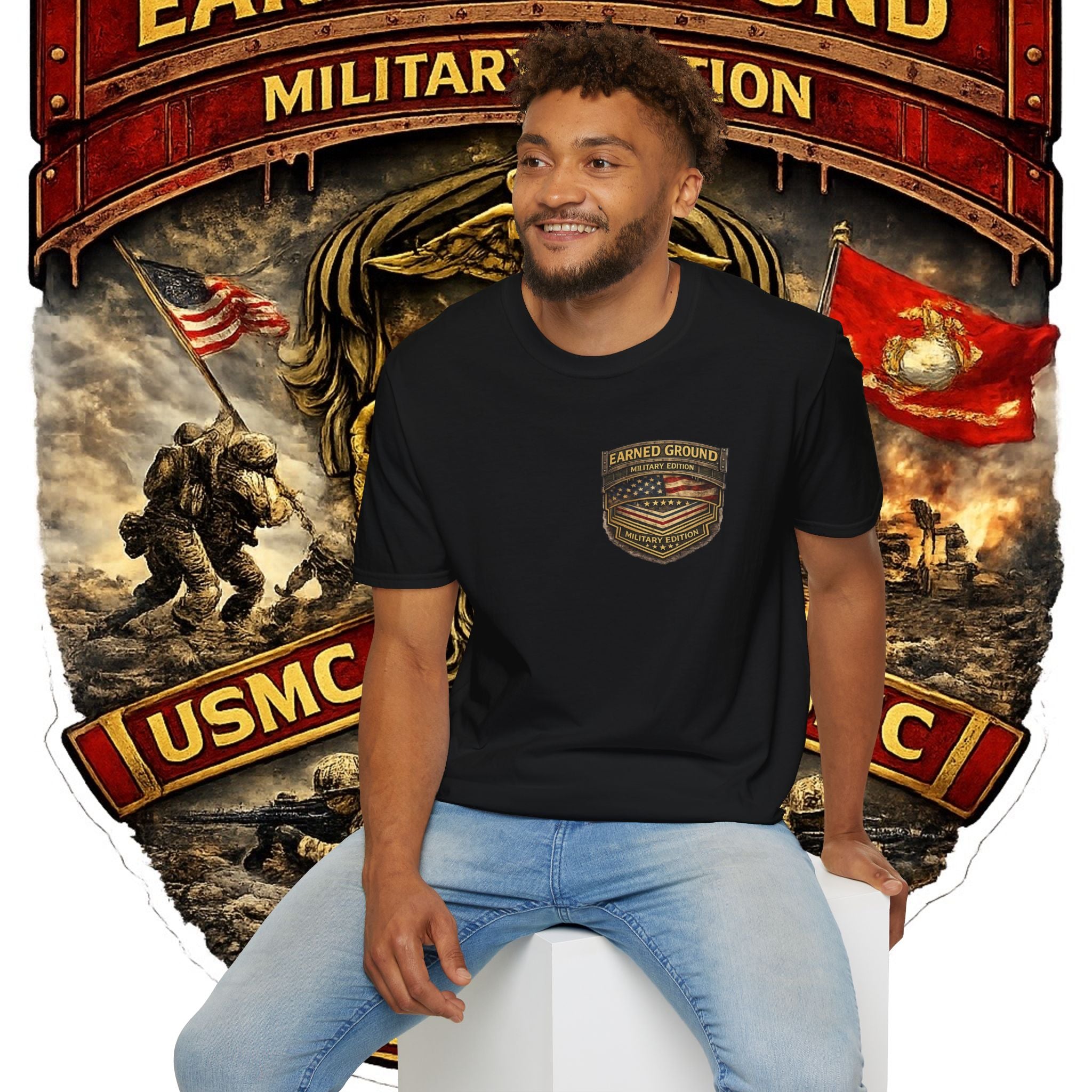Earned Ground Military Edition USMC — USMC Military Tribute Pocket Tee