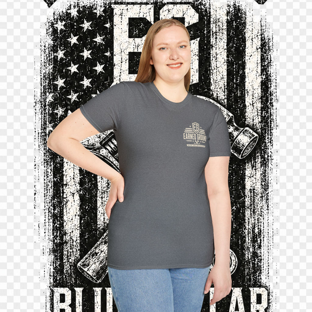 EARNED GROUND "BLUE COLLAR DIVISION" Coastal Calm Graphic T-Shirt