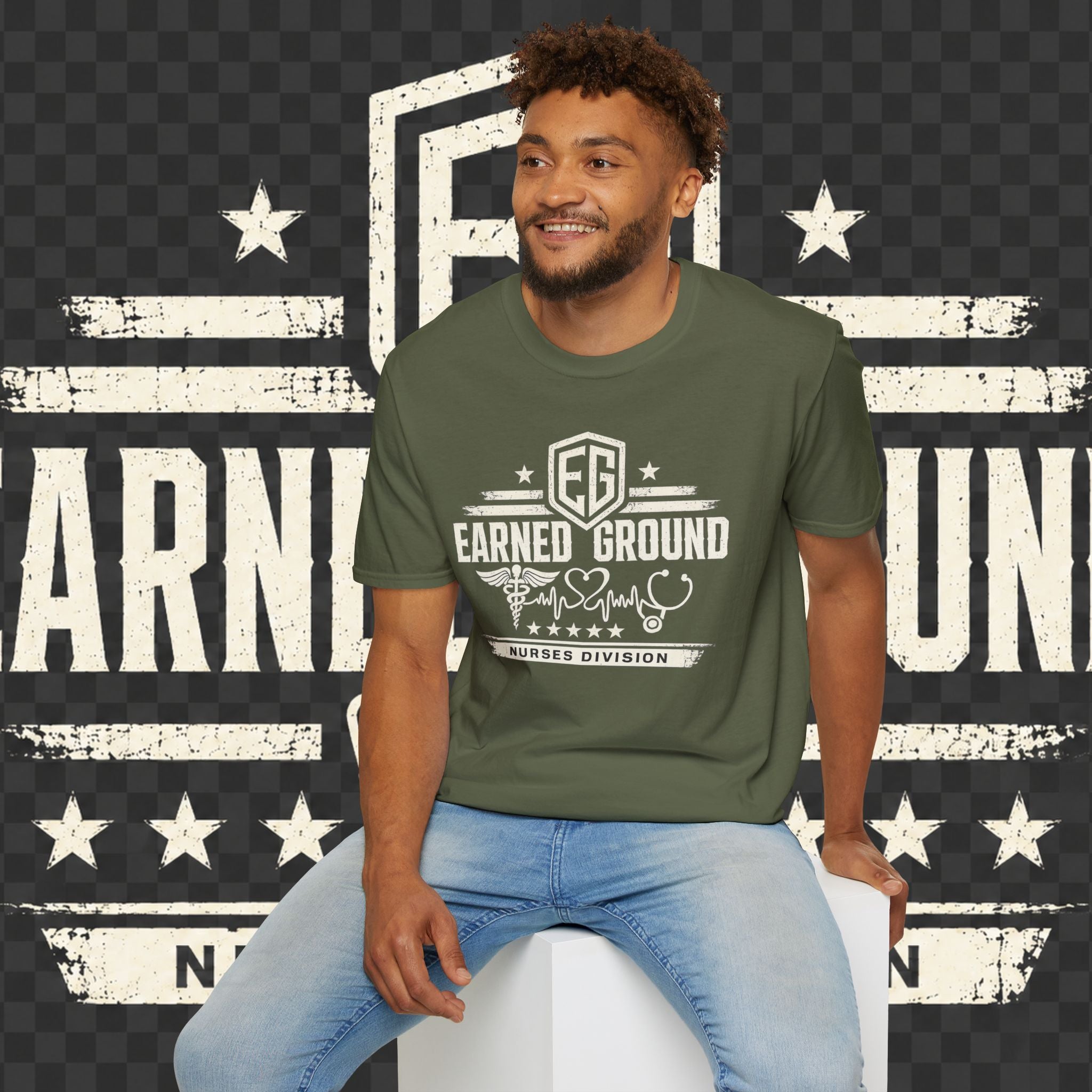 Earned Ground Nurses Division T-Shirt — Nurse Appreciation Medical Heartbeat Tee