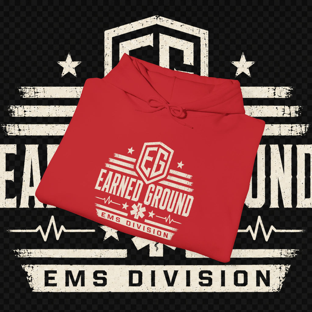 Earned Ground EMS Division Hoodie — Paramedic / EMT Tribute Pullover