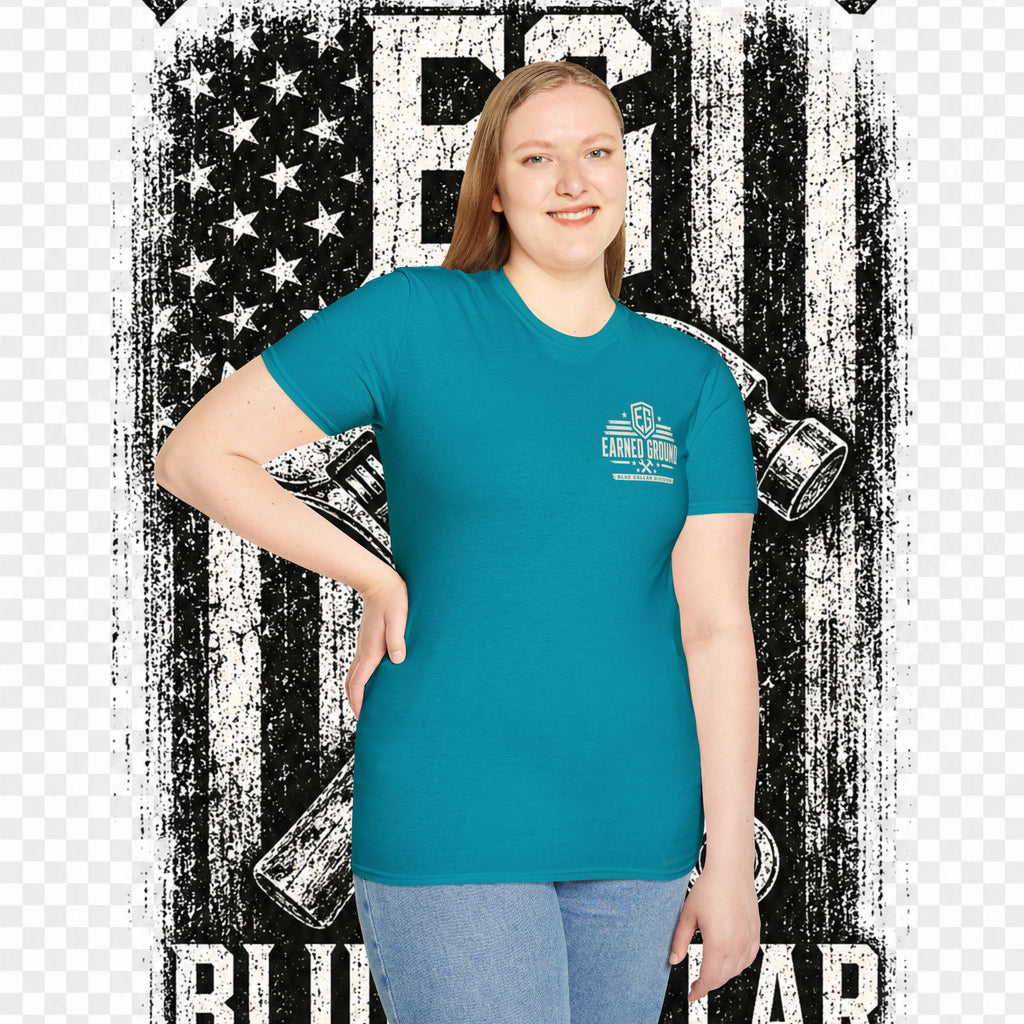 EARNED GROUND "BLUE COLLAR DIVISION" Coastal Calm Graphic T-Shirt