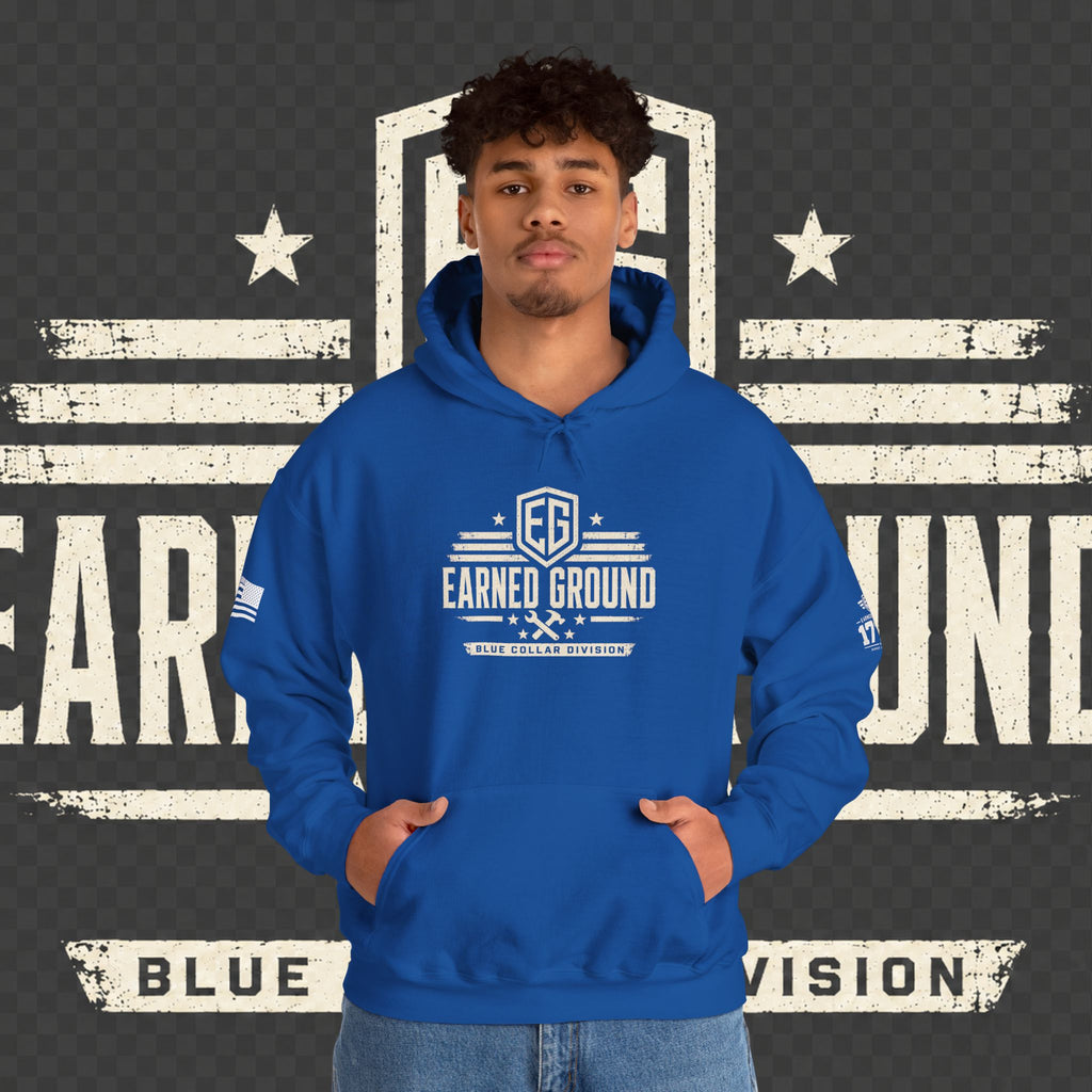 Earned Ground Blue Collar Hoodie – Blue Collar Division Hoodie