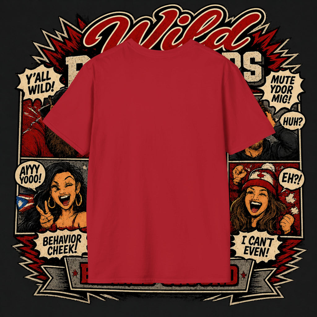 Earned Ground "Wild Behaviors" T-Shirt — Retro Red & White Graphic Tee
