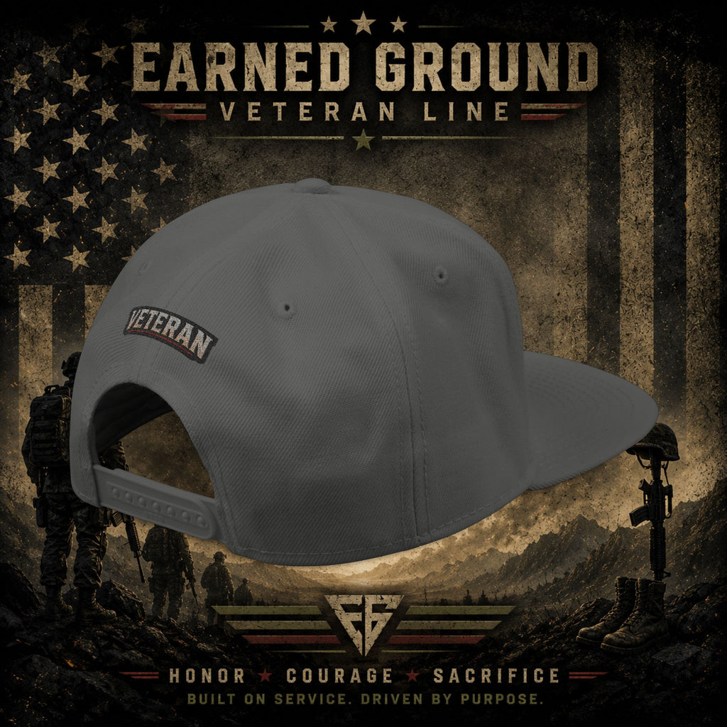 Earned Ground Veteran Line  Embroidered Snapback Hat