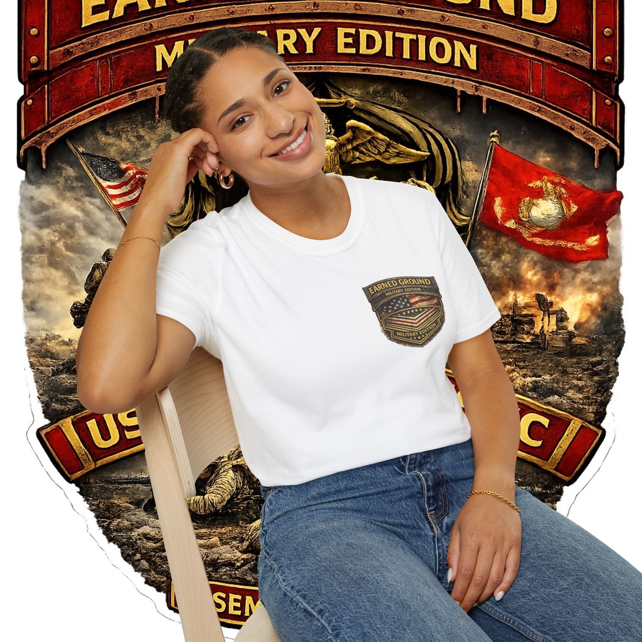 Earned Ground Military Edition USMC — USMC Military Tribute Pocket Tee