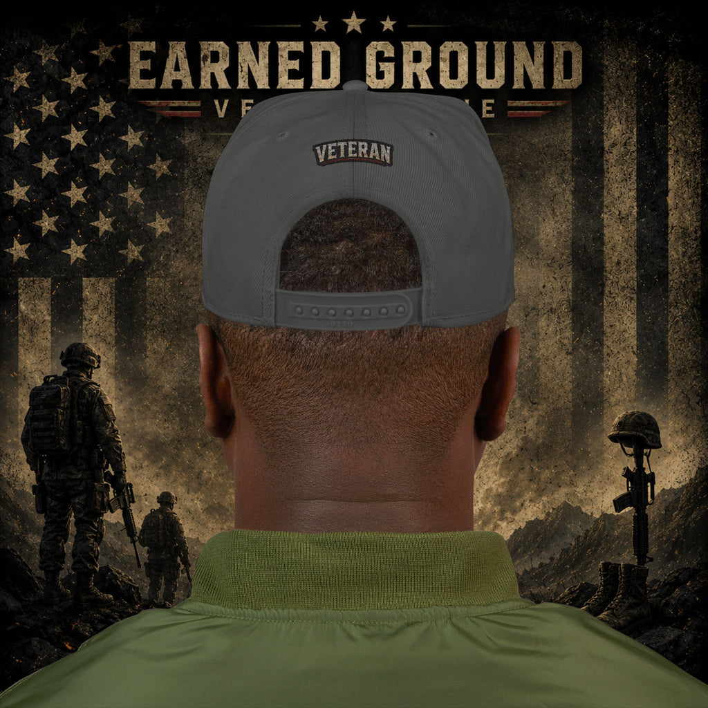 Earned Ground Veteran Line  Embroidered Snapback Hat