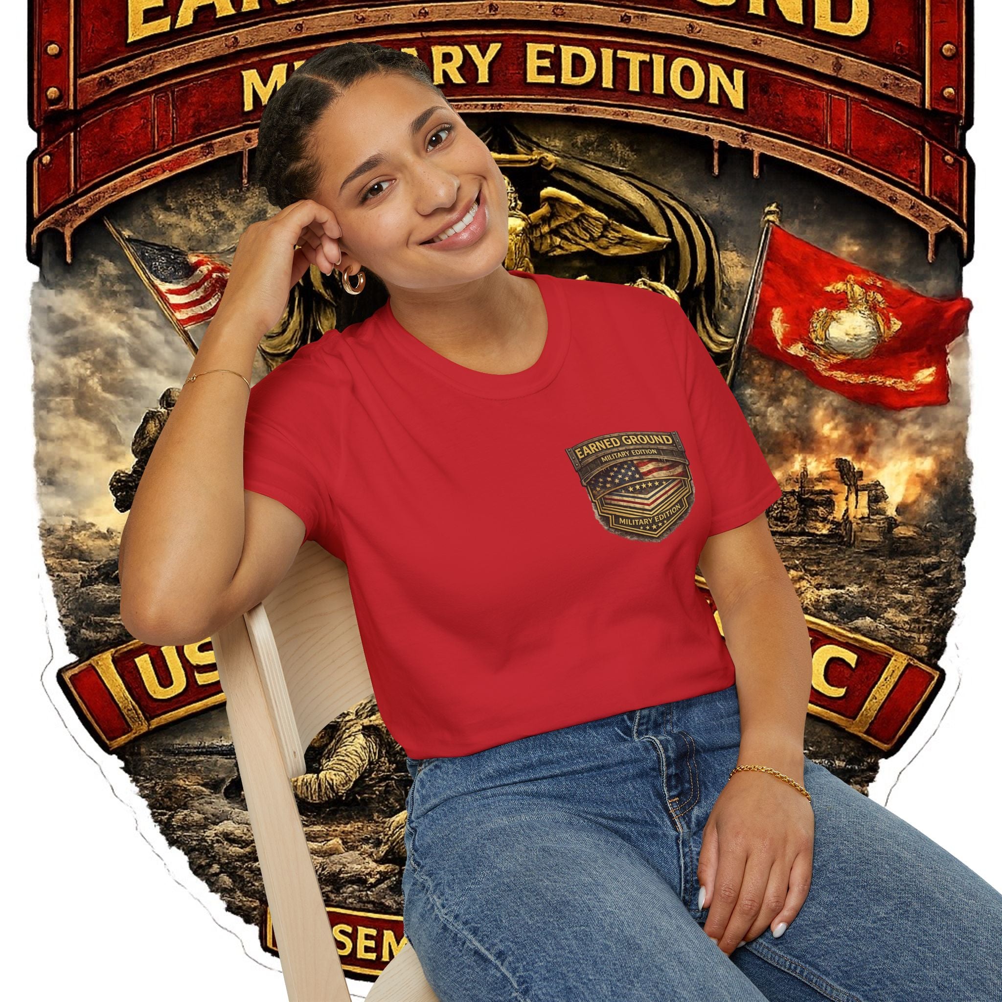 Earned Ground Military Edition USMC — USMC Military Tribute Pocket Tee