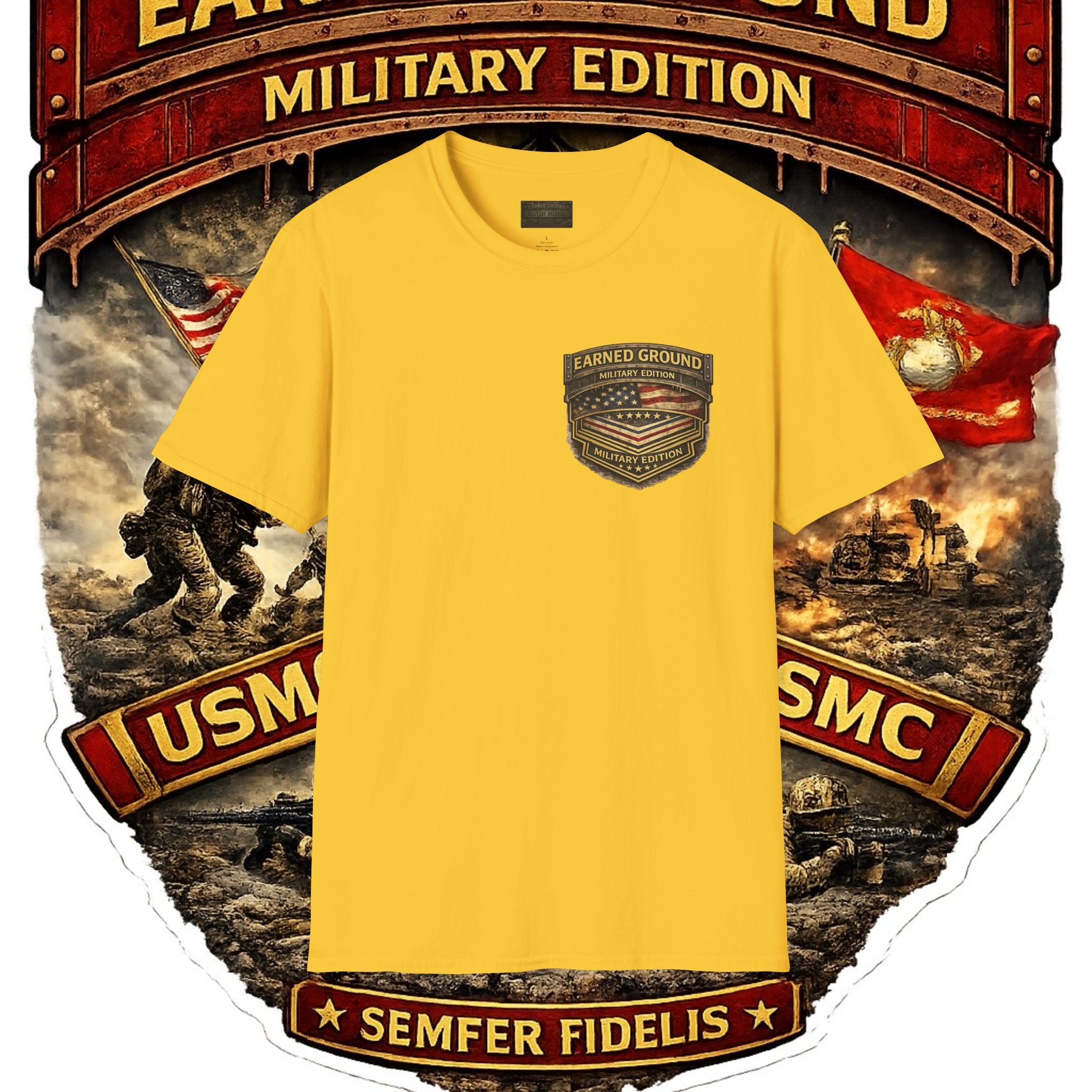 Earned Ground Military Edition USMC — USMC Military Tribute Pocket Tee