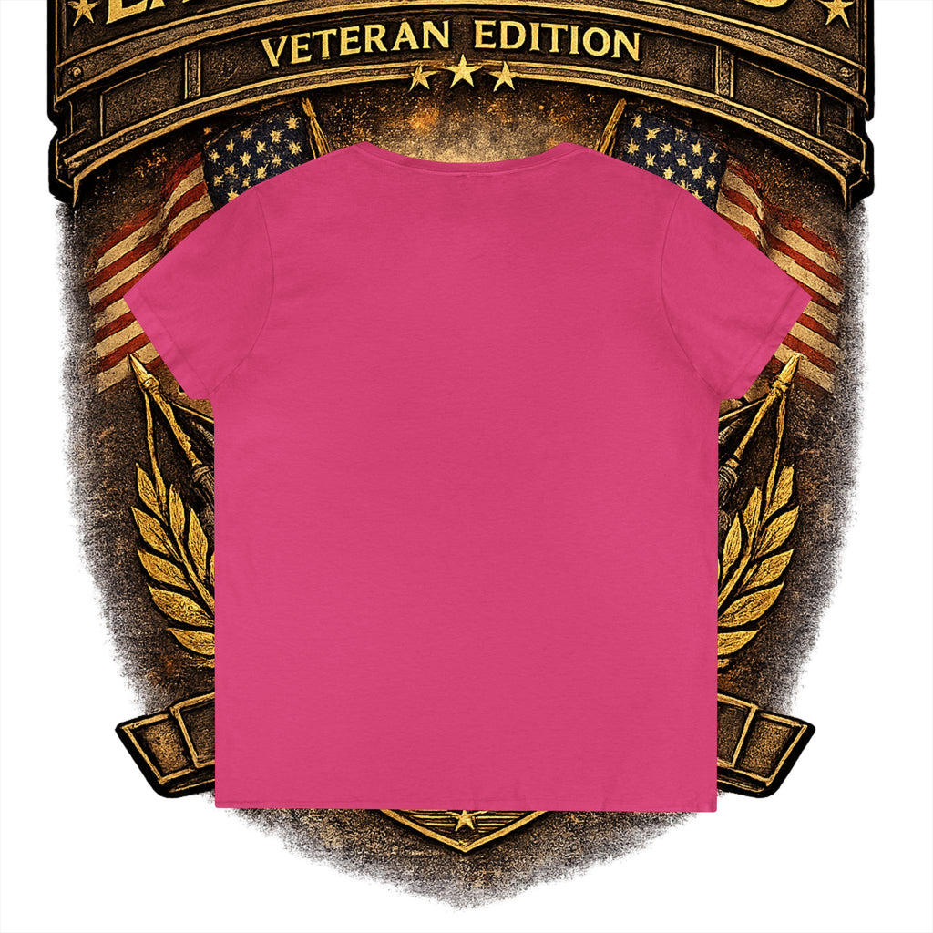 EARNED GROUND Female Veteran V-Neck T-Shirt — "Female Veteran" Edition"