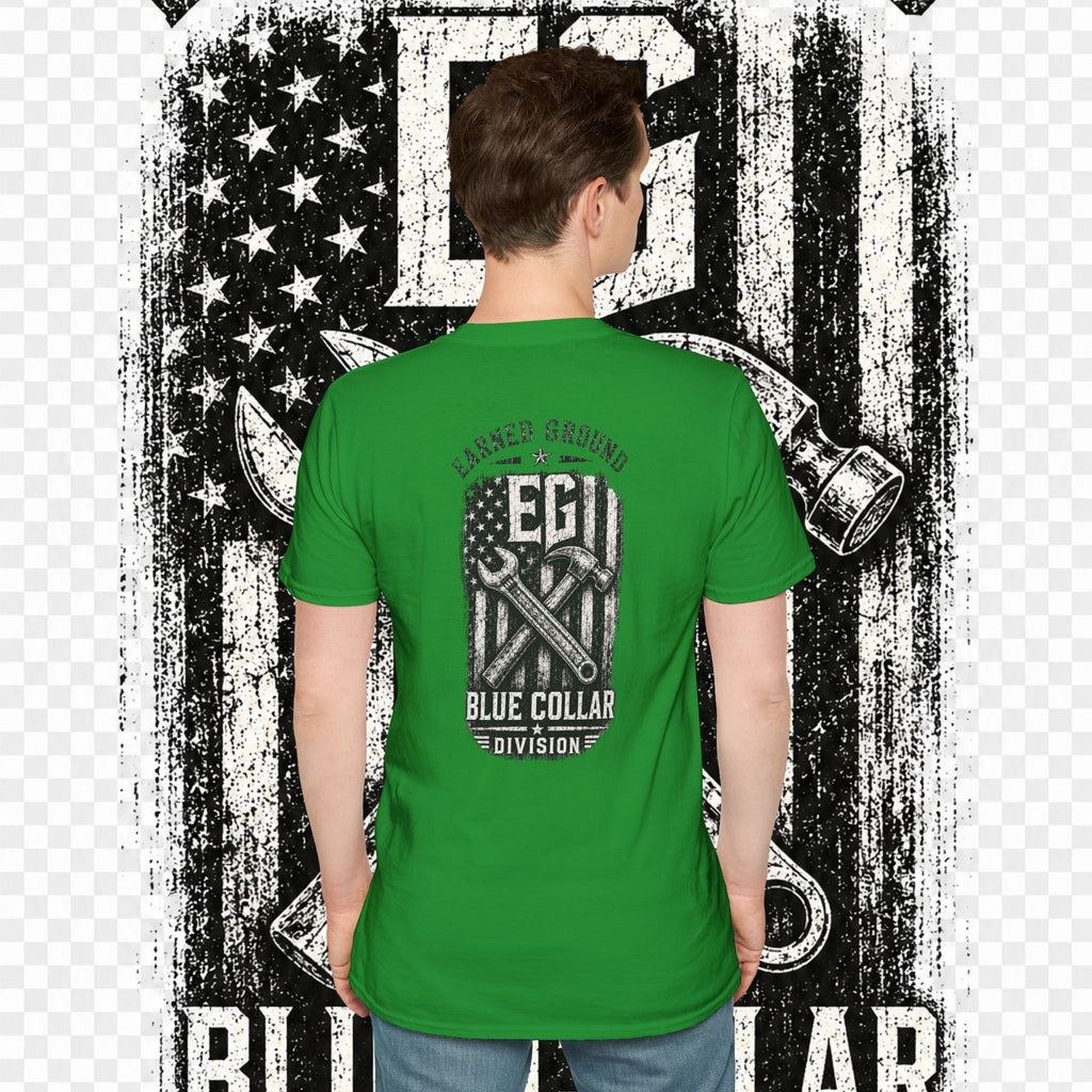 EARNED GROUND "BLUE COLLAR DIVISION" Coastal Calm Graphic T-Shirt
