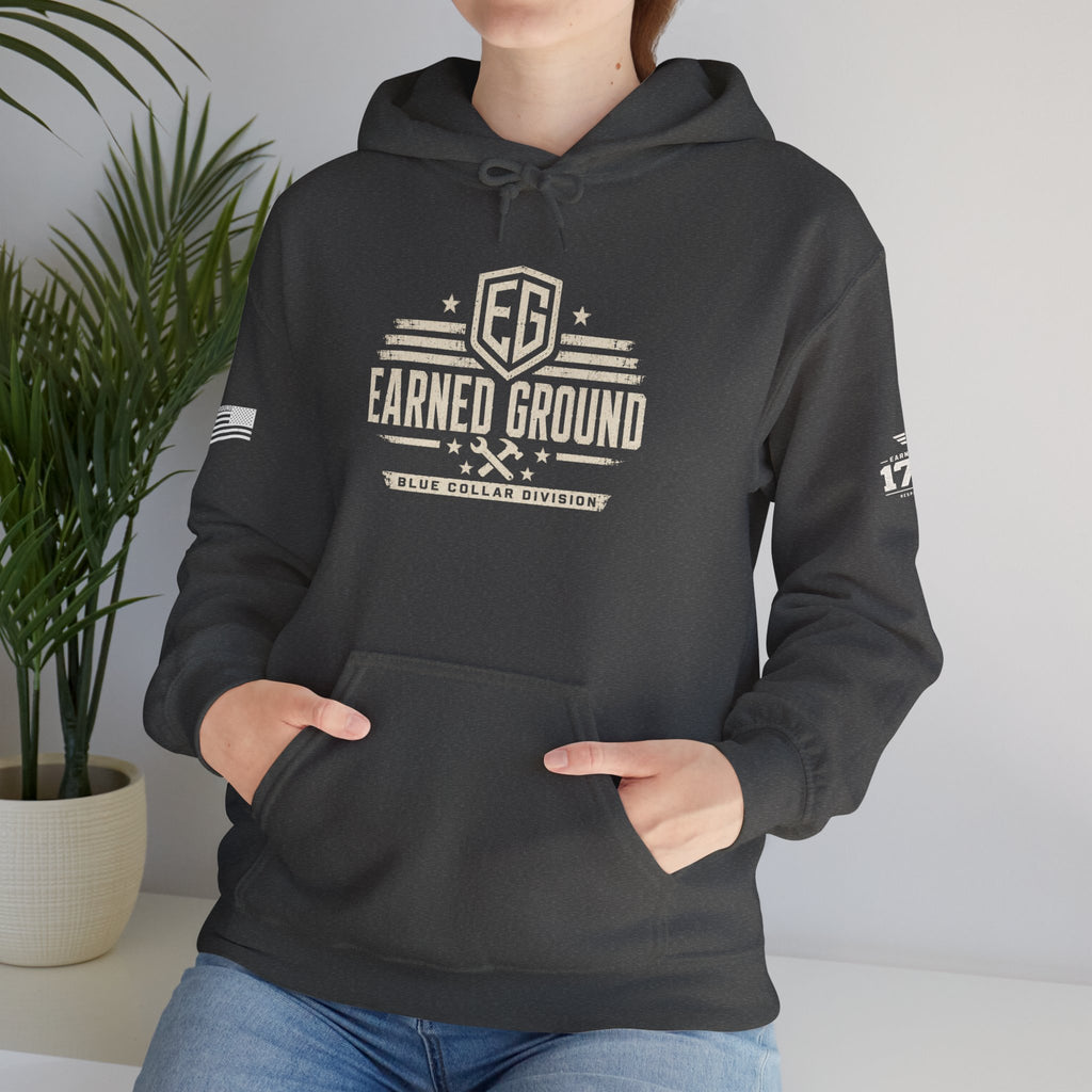 Earned Ground Blue Collar Hoodie – Blue Collar Division Hoodie