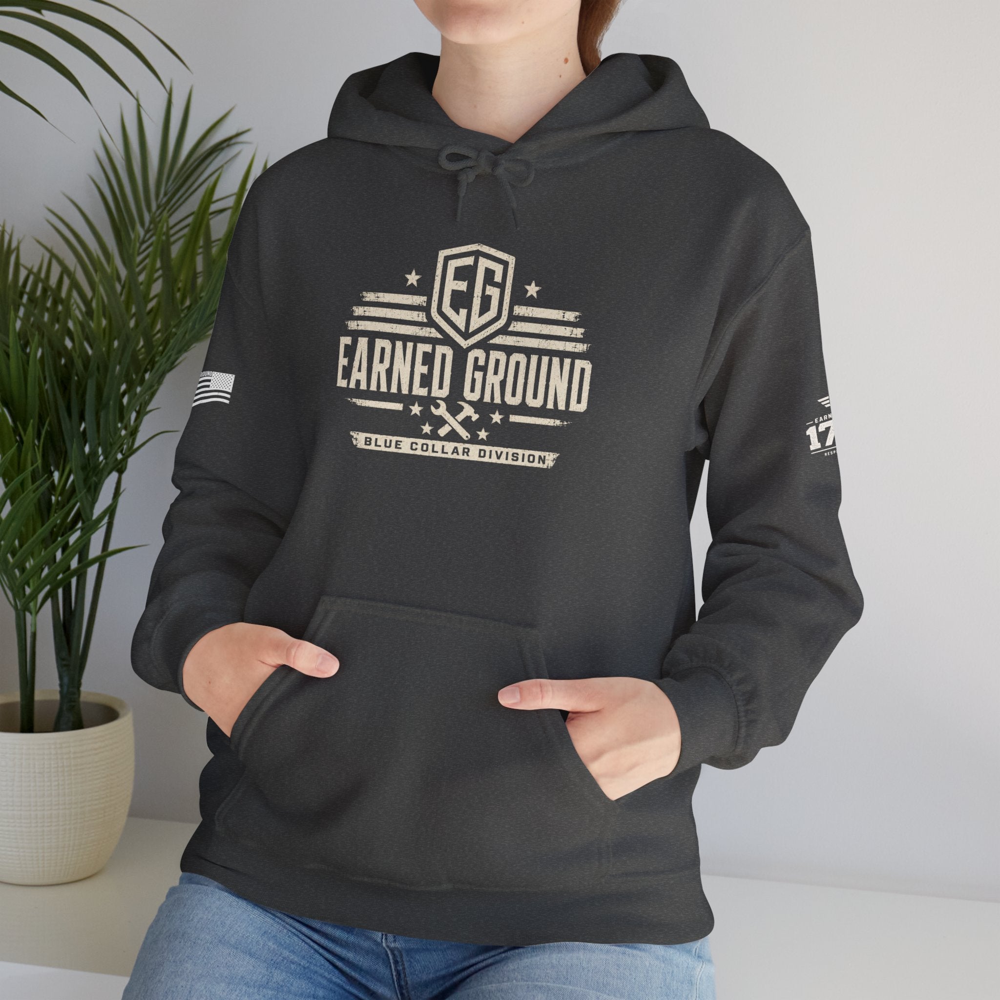 Earned Ground Blue Collar Hoodie – Blue Collar Division Hoodie