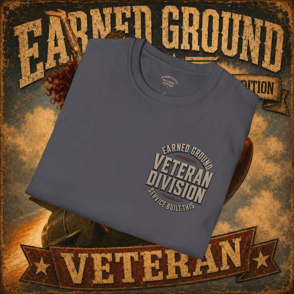 Earned Ground Veteran Division T‑Shirt —"LILY PINUP" VINTAGE SERVICE DIVISON