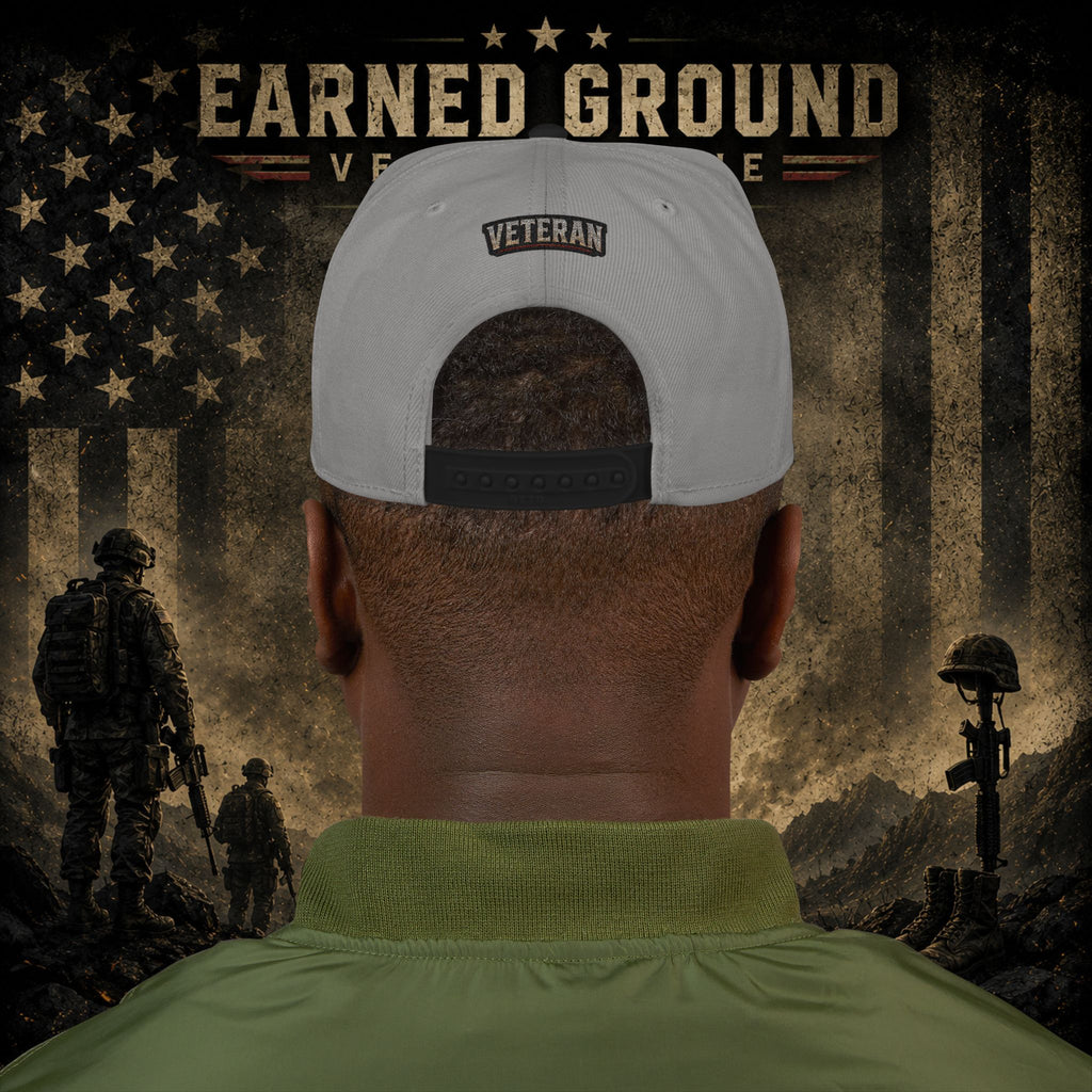 Earned Ground Veteran Line  Embroidered Snapback Hat