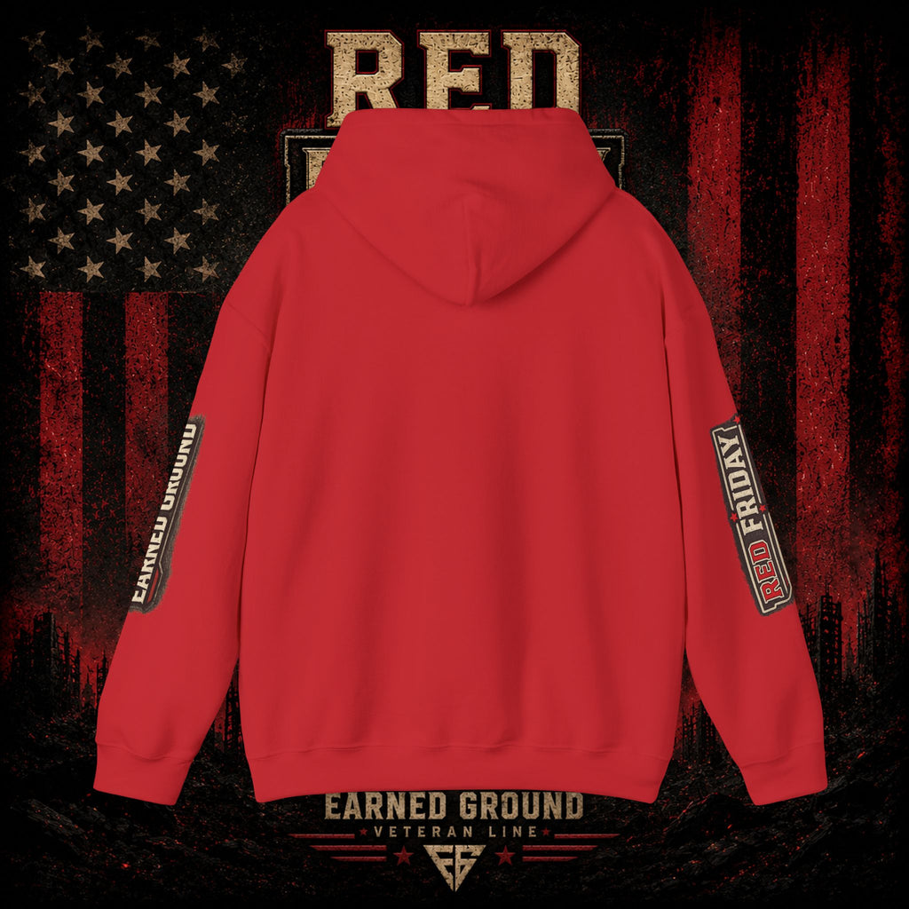 Red Friday Hoodie — " WE WEAR READ UNITL THE ALL COME HOME" Veterans American Flag Pullover
